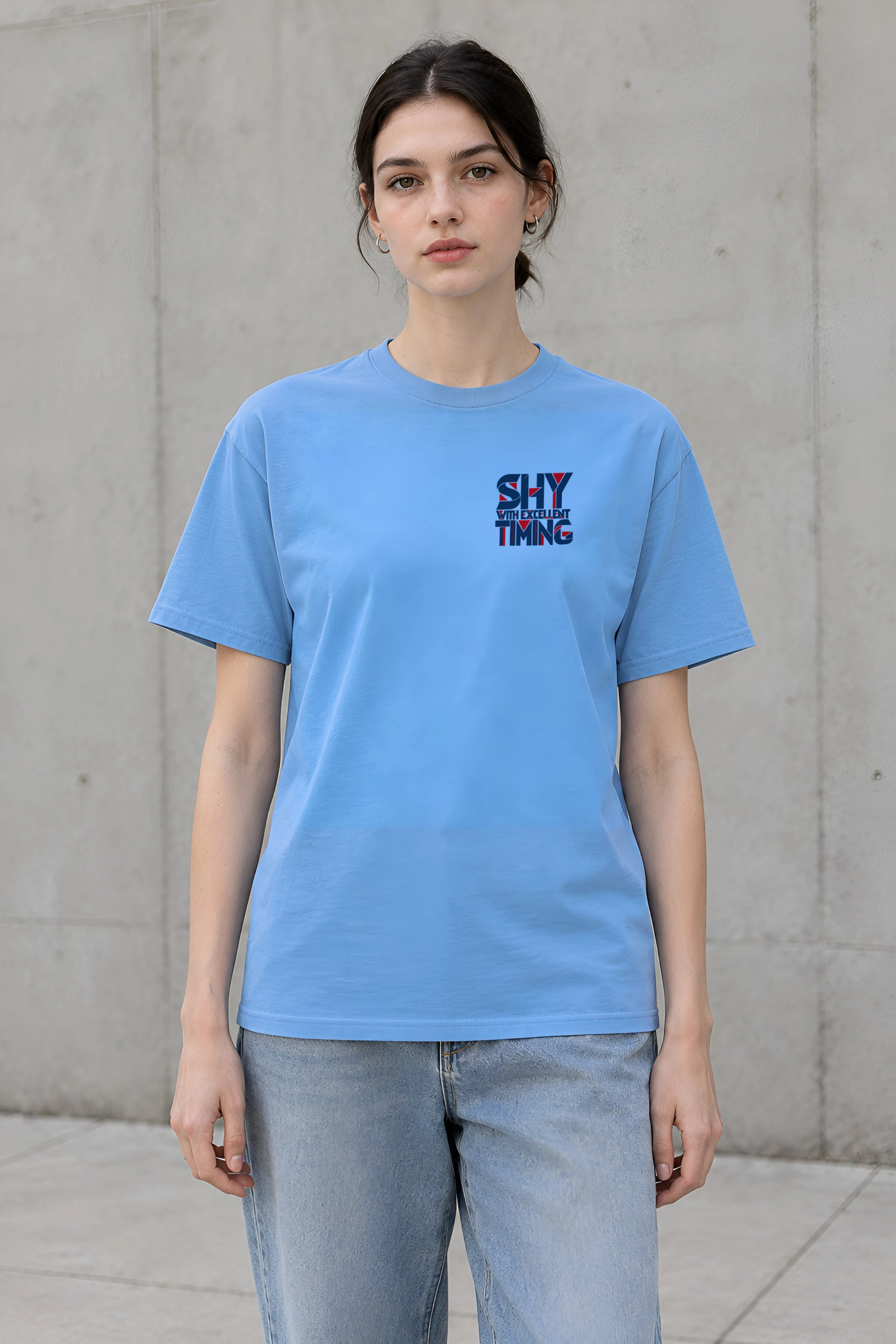 "Shy With Excellent Timing" Heavyweight Unisex Crewneck T-shirt