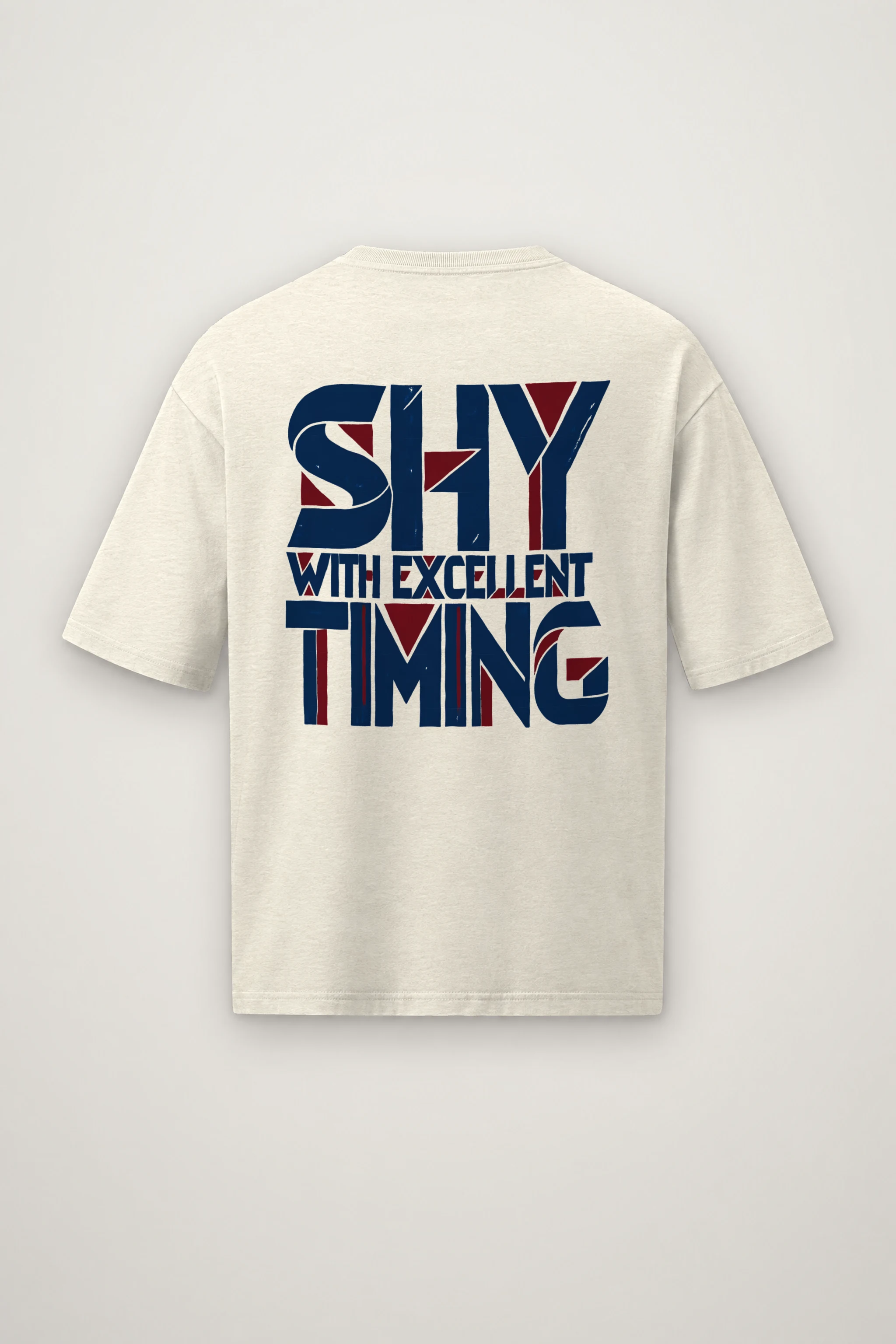 "Shy With Excellent Timing" Men's Oversized Heavyweight Crewneck T-Shirt