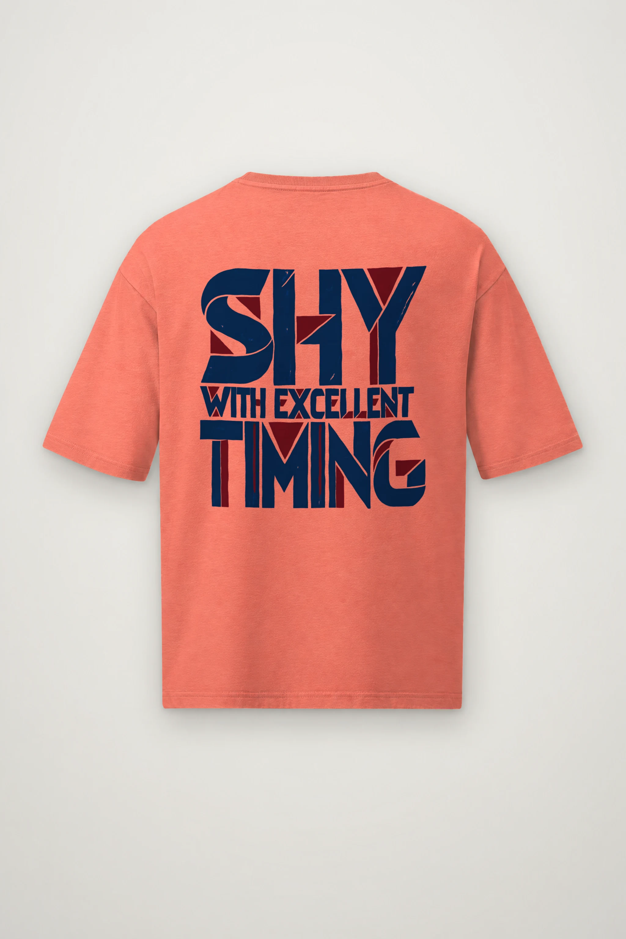"Shy With Excellent Timing" Men's Oversized Heavyweight Crewneck T-Shirt