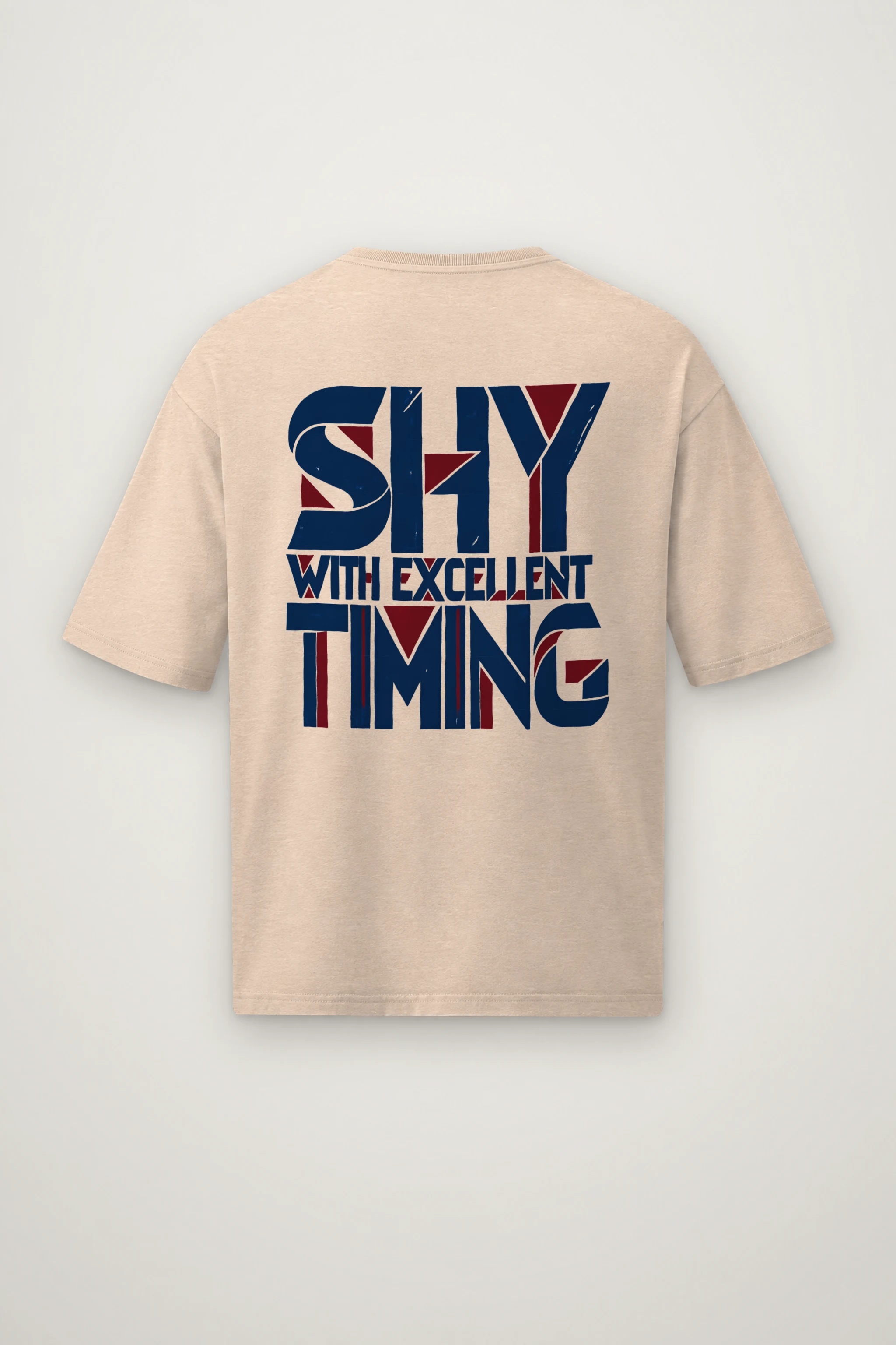 "Shy With Excellent Timing" Men's Oversized Heavyweight Crewneck T-Shirt