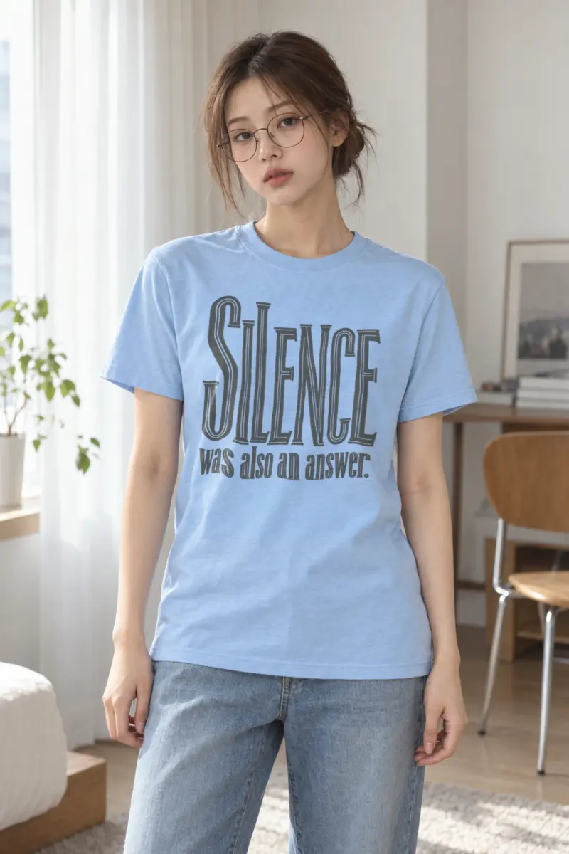 “SILENCE was also an answer.” Heavyweight Unisex Crewneck T-shirt