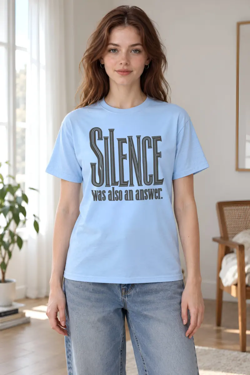 "SILENCE was also an answer." Heavyweight Unisex Crewneck T-shirt