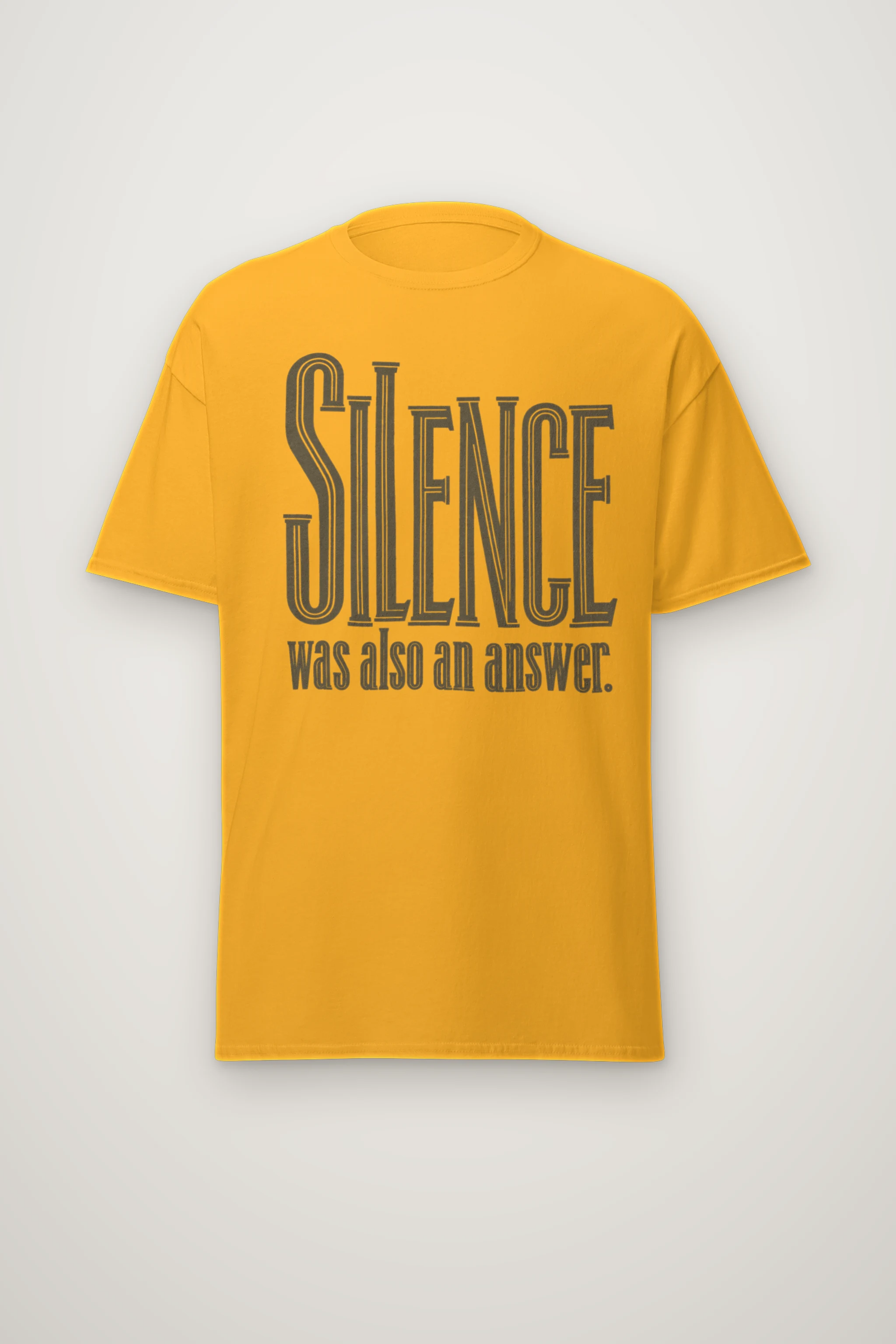 "SILENCE was also an answer." Heavyweight Unisex Crewneck T-shirt