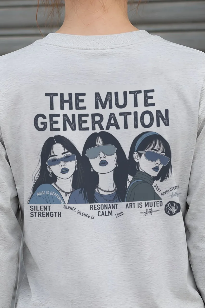 "Silent Strength" Unisex Longsleeve T-shirt - the graphic up close