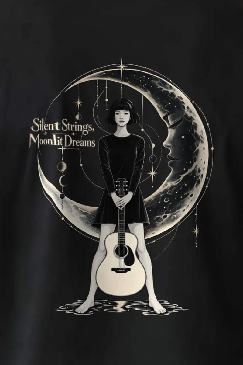 "Silent Strings" Heavyweight Unisex Crewneck T-shirt