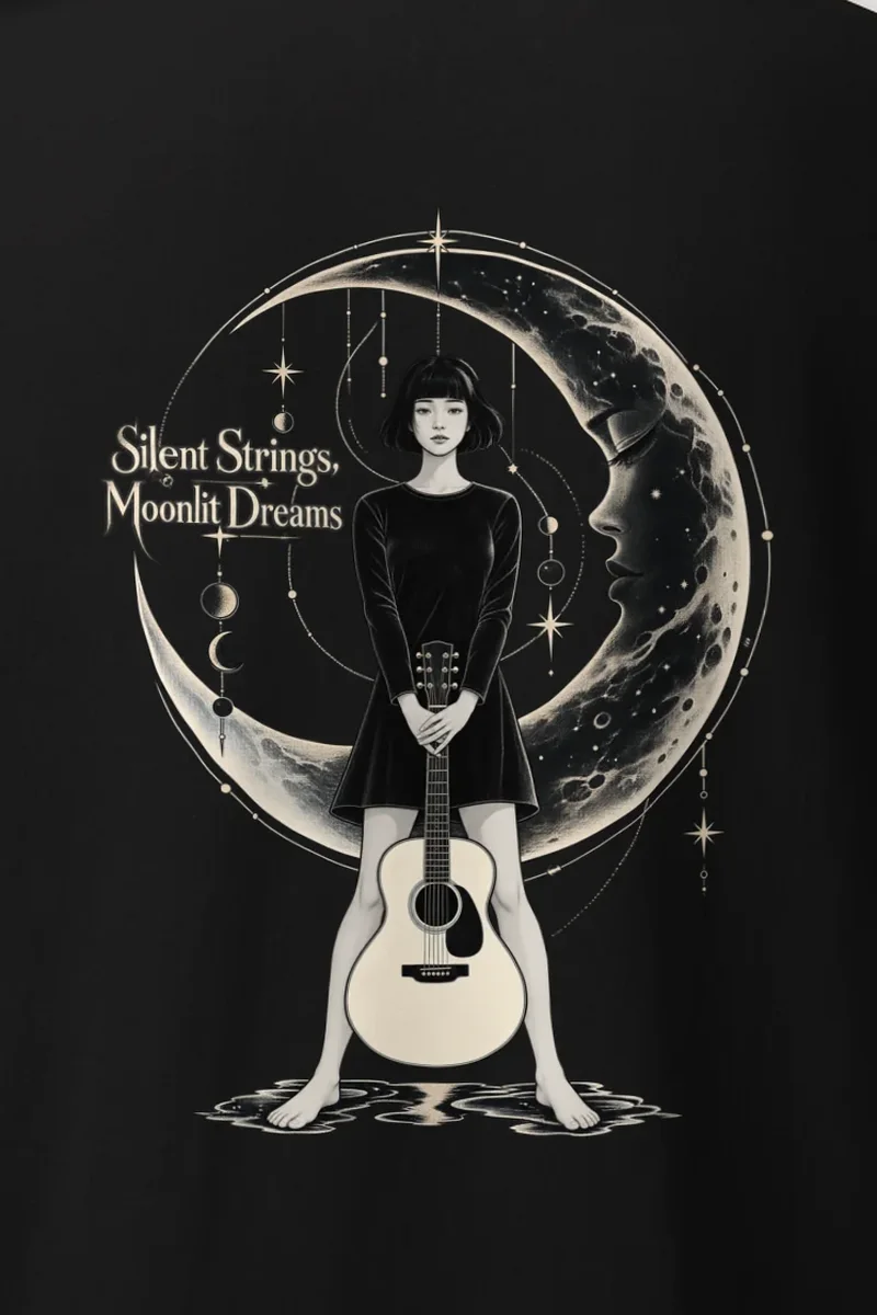 "Silent Strings" Heavyweight Unisex Crewneck T-shirt