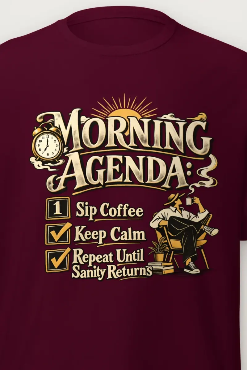 "Sip Coffee Repeat" Heavyweight Unisex Crewneck T-shirt