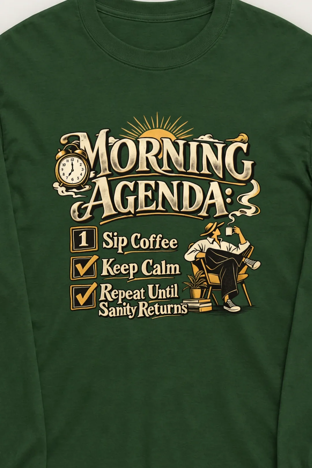 "Sip Coffee Repeat" Unisex Longsleeve T-shirt