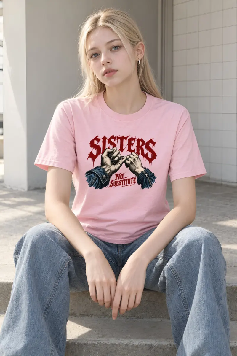 “Sisters, No Substitute” Heavyweight Unisex Crewneck T-shirt