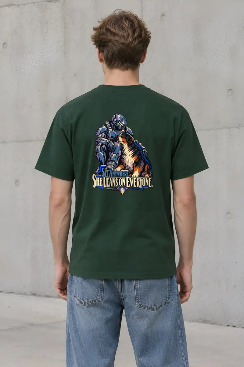 "Sit Anywhere She Leans" Heavyweight Unisex Crewneck T-shirt