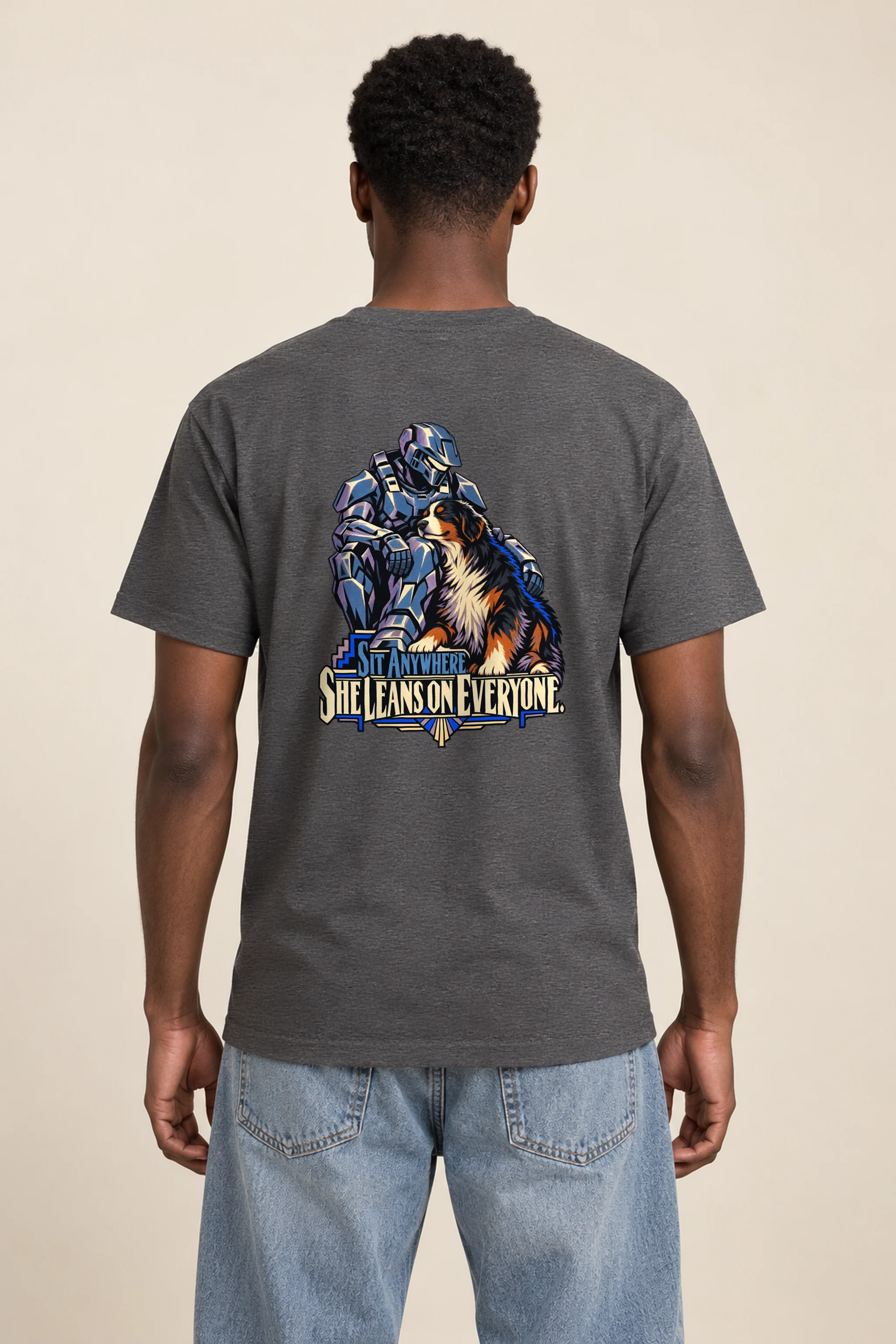 "Sit Anywhere She Leans" Heavyweight Unisex Crewneck T-shirt