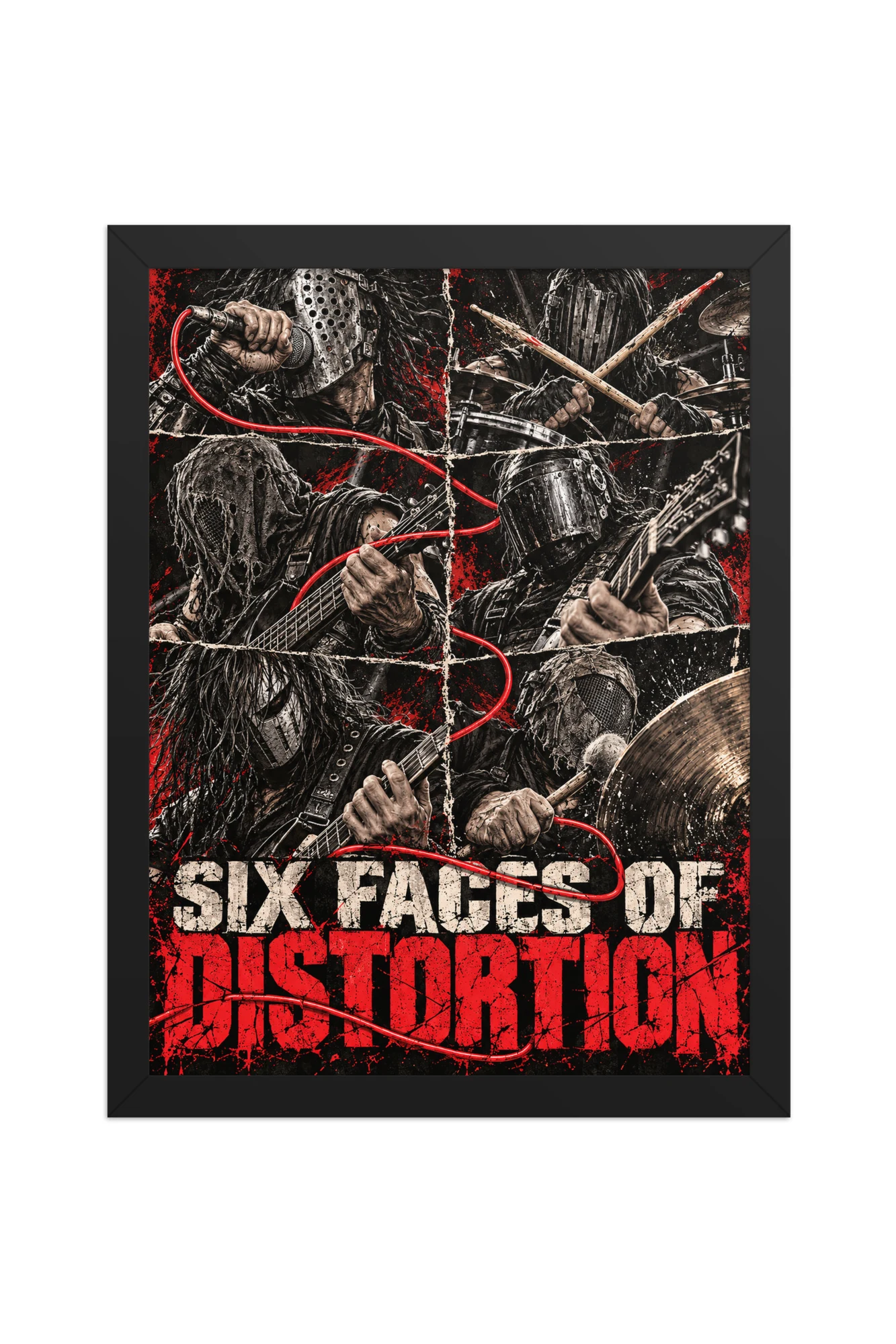 "Six Faces of Distortion" Premium Wooden Framed Poster