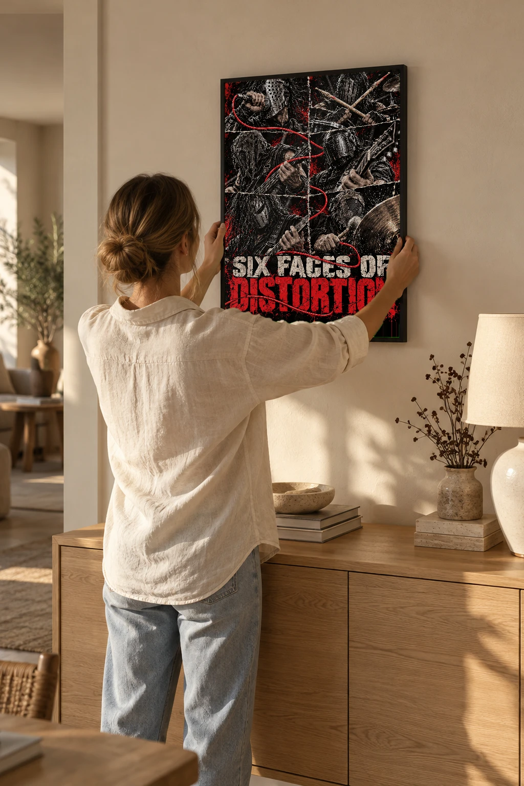 "Six Faces of Distortion" Premium Wooden Framed Poster