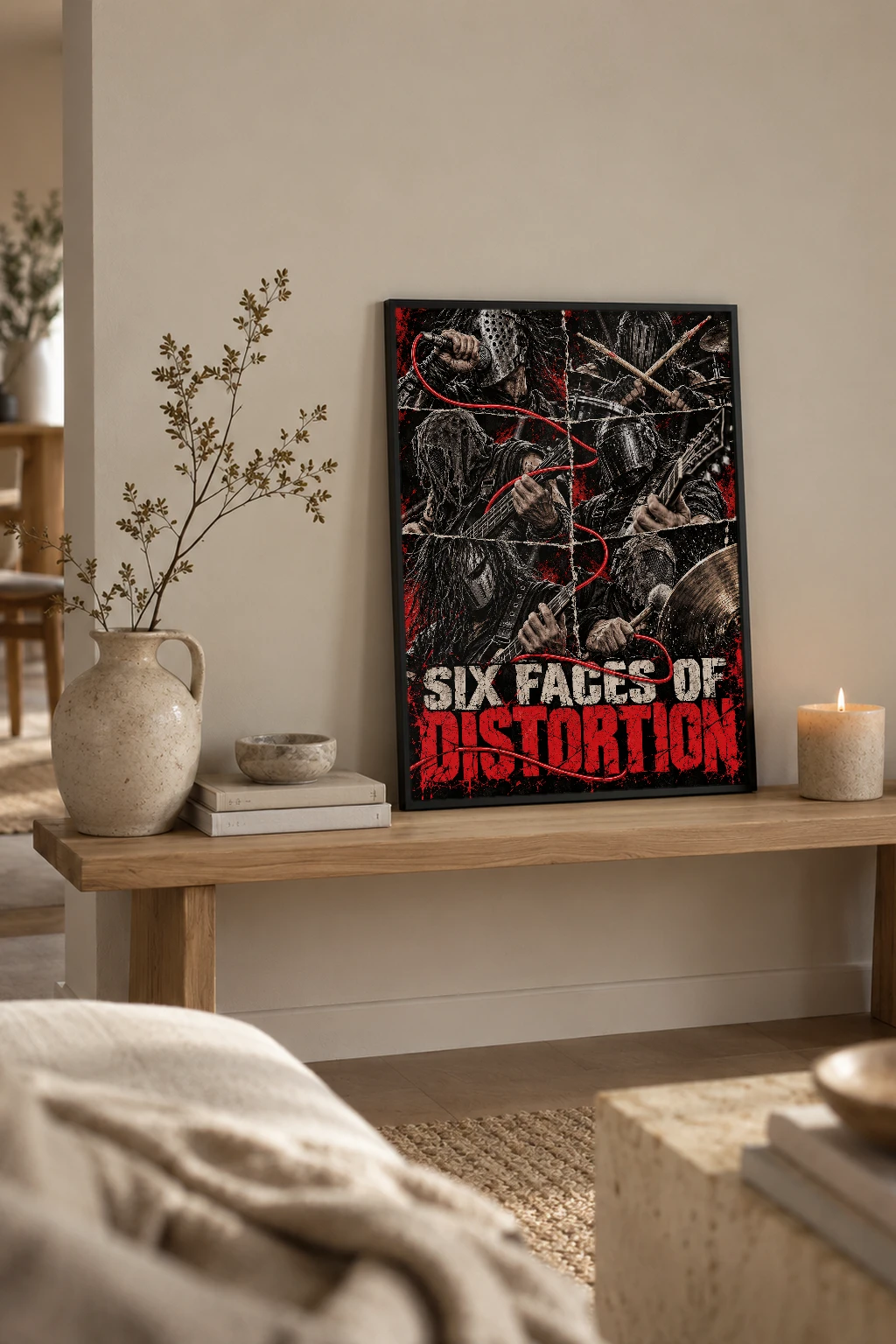 "Six Faces of Distortion" Premium Wooden Framed Poster