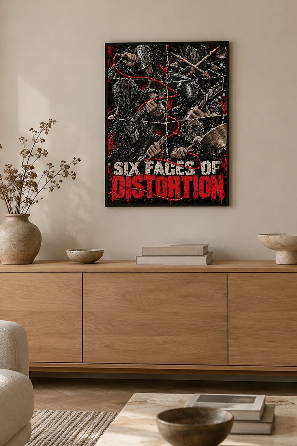 "Six Faces of Distortion" Premium Wooden Framed Poster