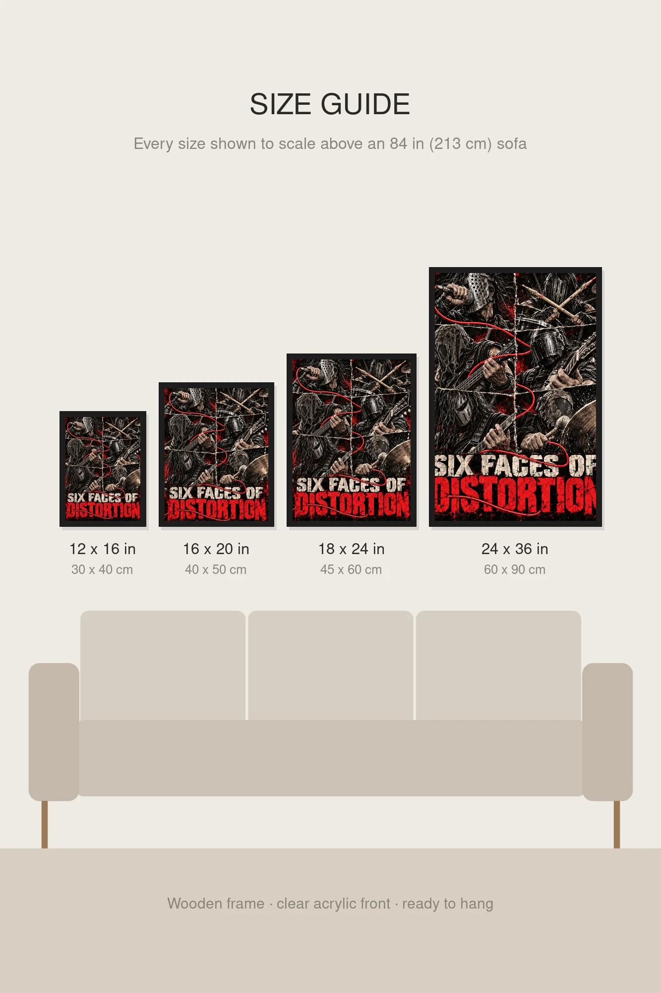 "Six Faces of Distortion" Premium Wooden Framed Poster