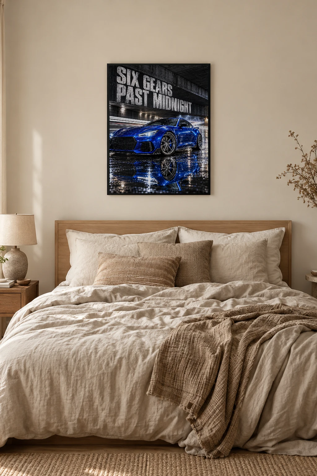 "Six Gears Past Midnight" Premium Wooden Framed Poster