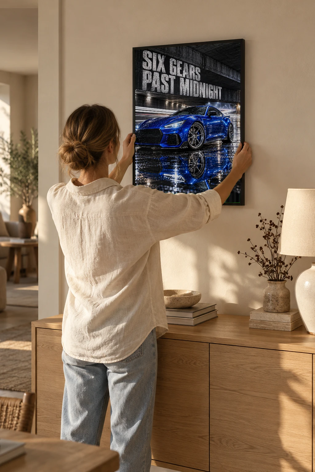 "Six Gears Past Midnight" Premium Wooden Framed Poster