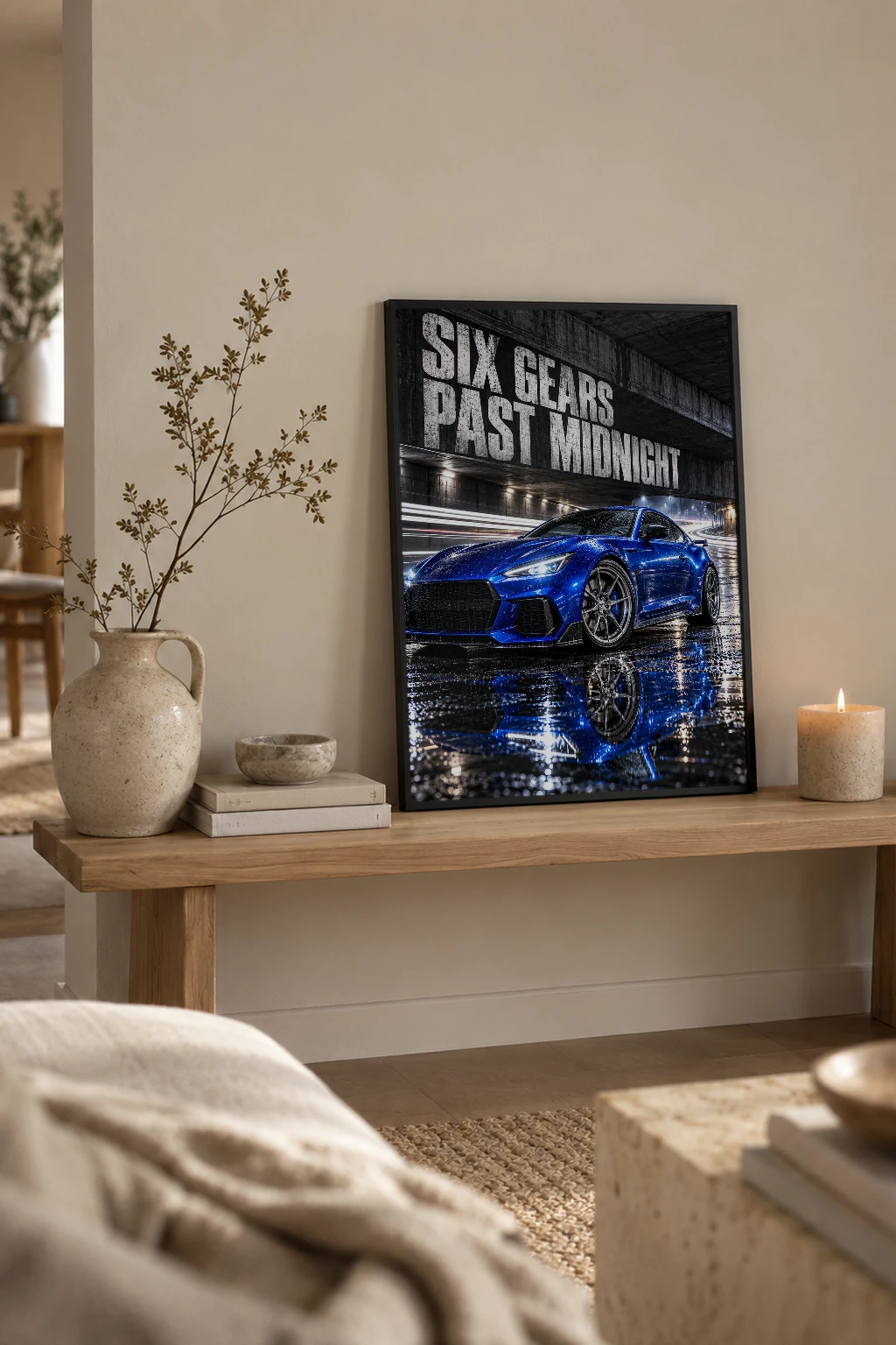 "Six Gears Past Midnight" Premium Wooden Framed Poster