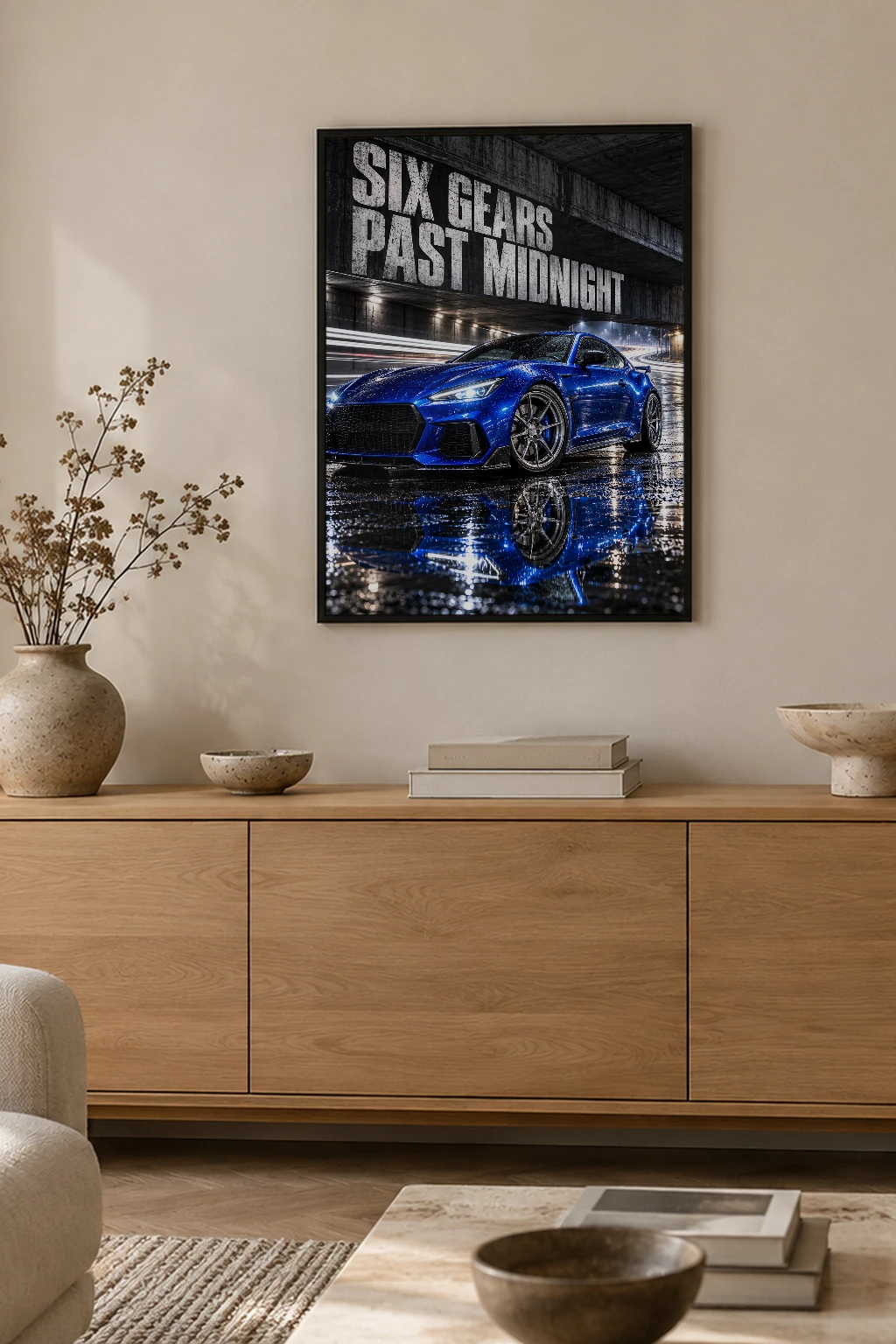 "Six Gears Past Midnight" Premium Wooden Framed Poster