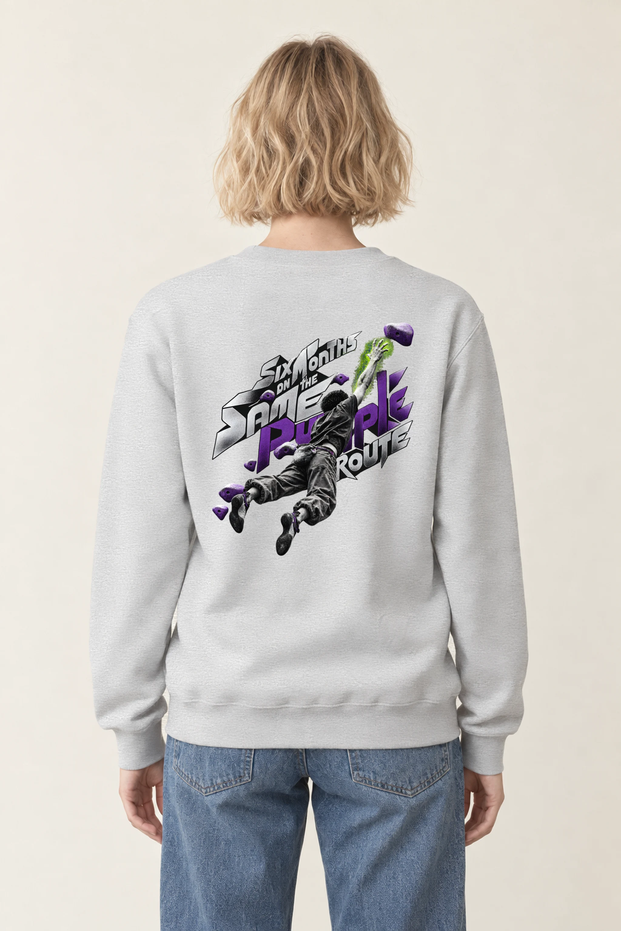 "Six Months on the Same Purple Route" Heavy Blend Unisex Crewneck Sweatshirt