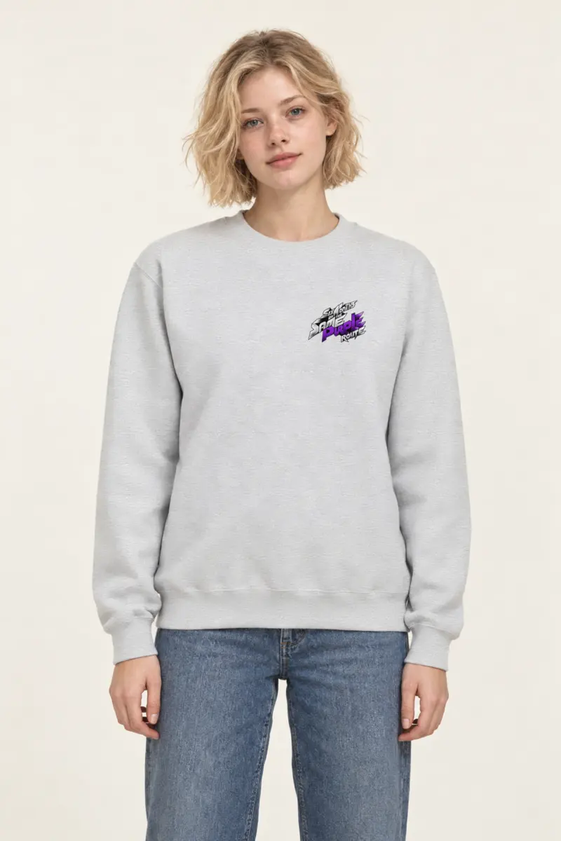 "Six Months on the Same Purple Route" Heavy Blend Unisex Crewneck Sweatshirt
