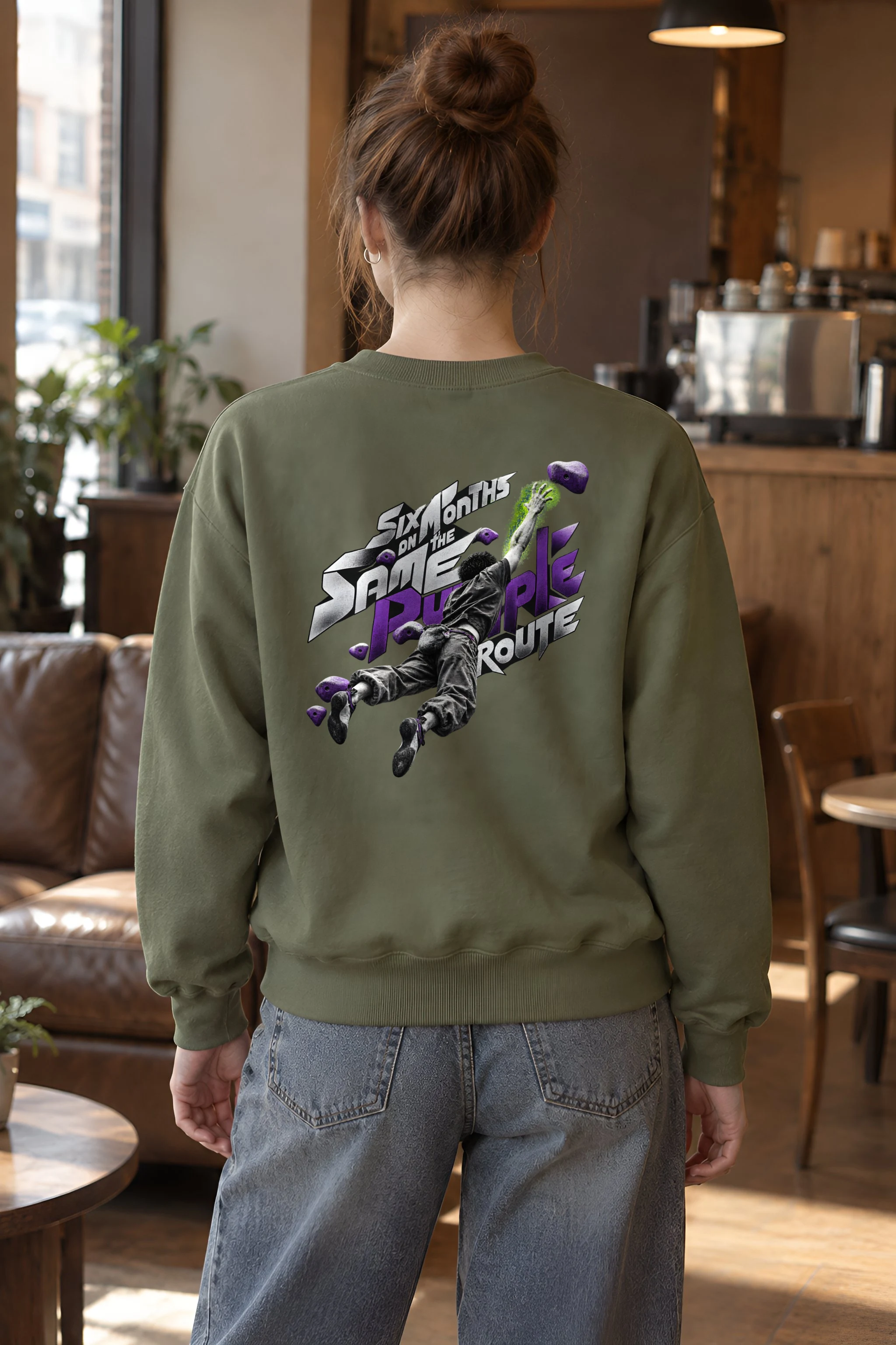 "Six Months on the Same Purple Route" Heavy Blend Unisex Crewneck Sweatshirt