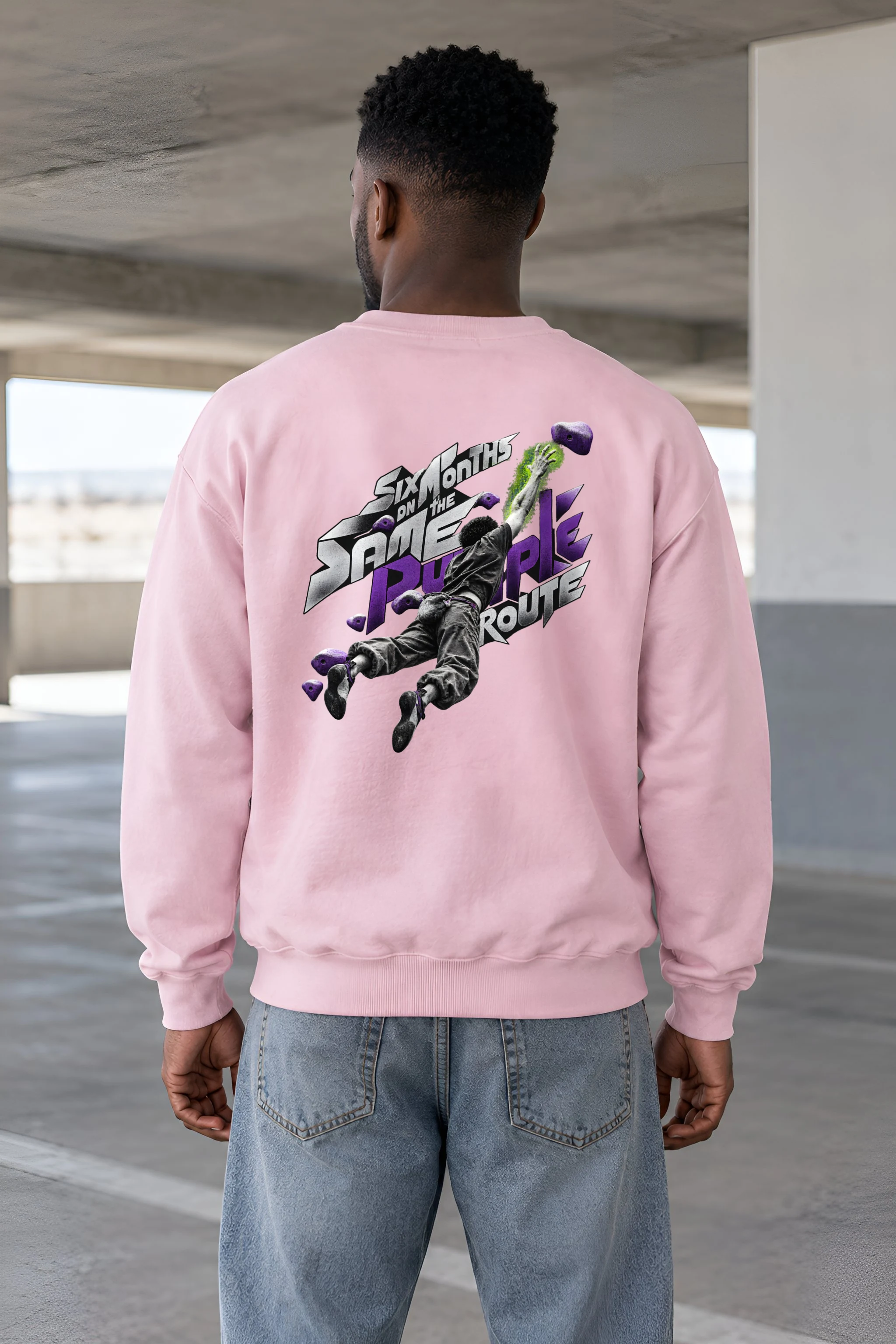 "Six Months on the Same Purple Route" Heavy Blend Unisex Crewneck Sweatshirt