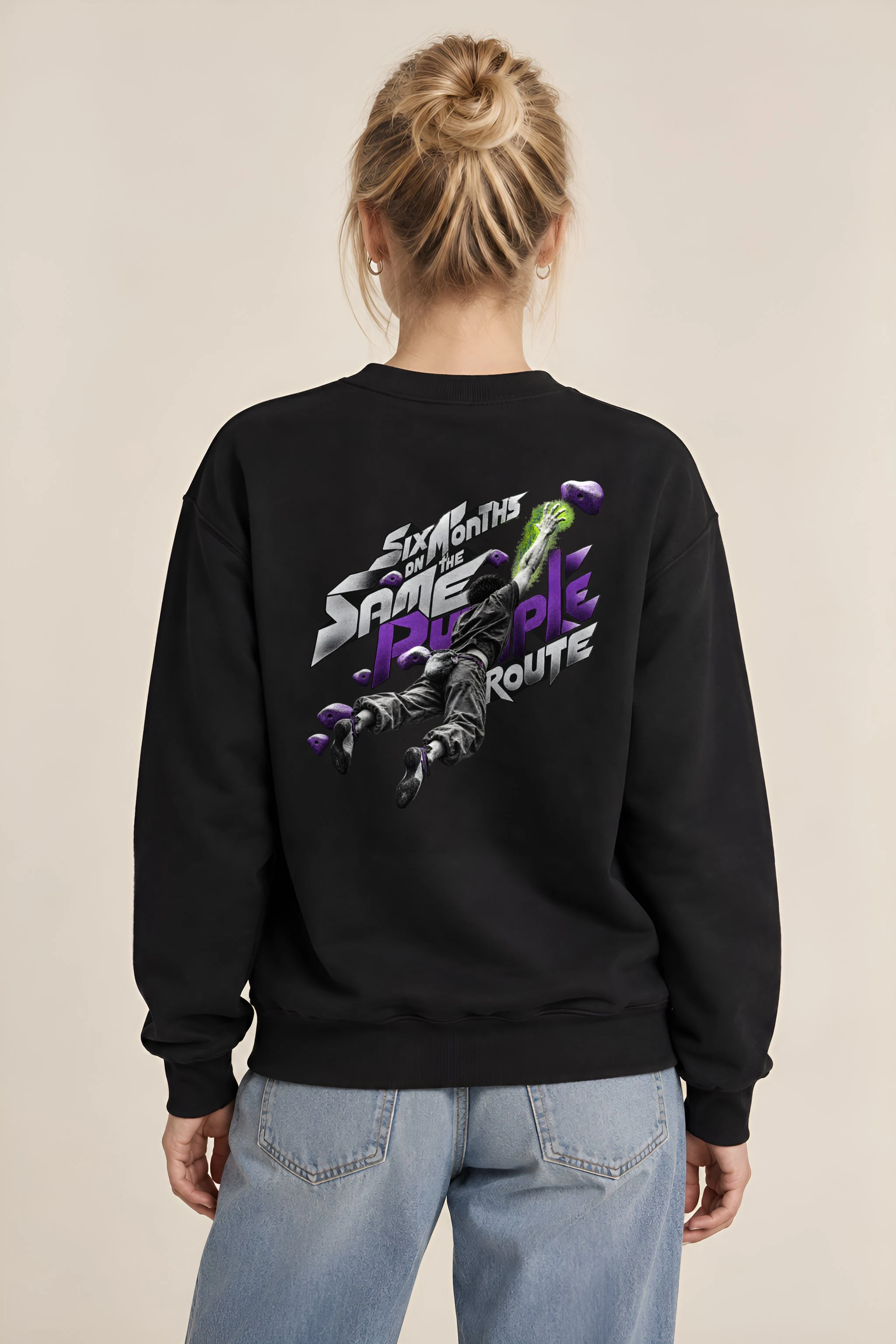 "Six Months on the Same Purple Route" Heavy Blend Unisex Crewneck Sweatshirt