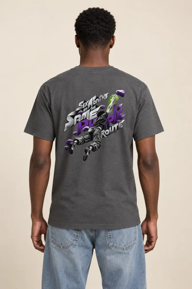 "Six Months on the Same Purple Route" Heavyweight Unisex Crewneck T-shirt