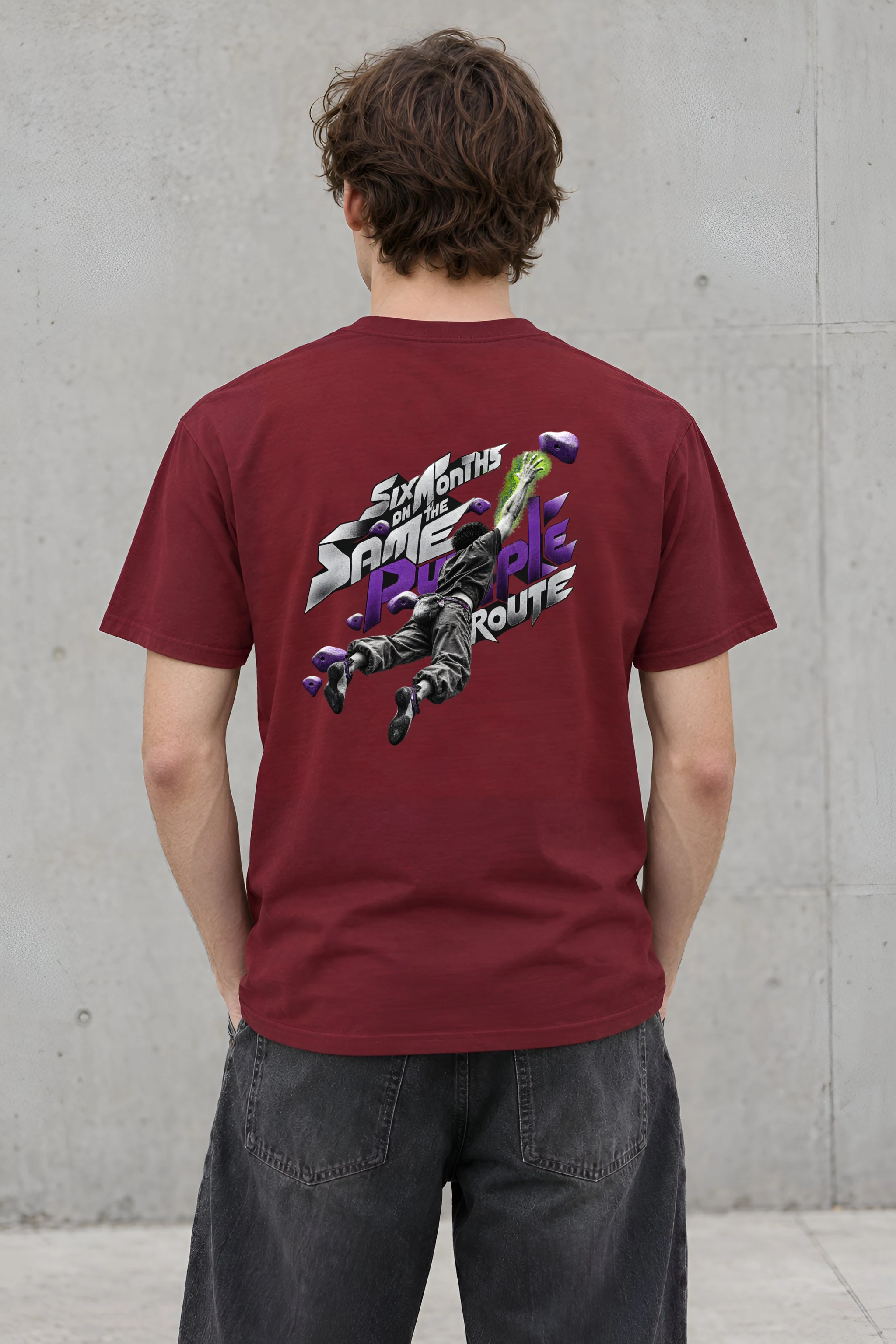 "Six Months on the Same Purple Route" Heavyweight Unisex Crewneck T-shirt