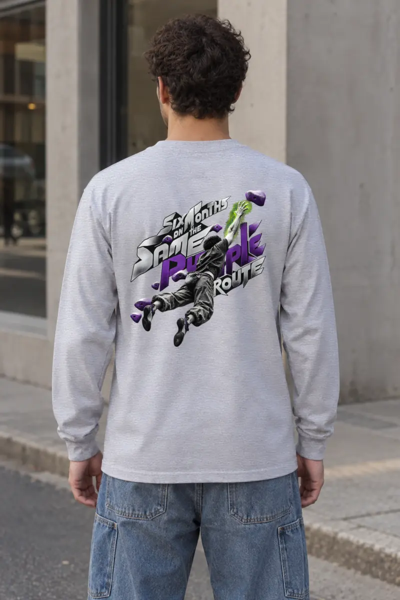 “Six Months on the Same Purple Route” Unisex Longsleeve T-shirt