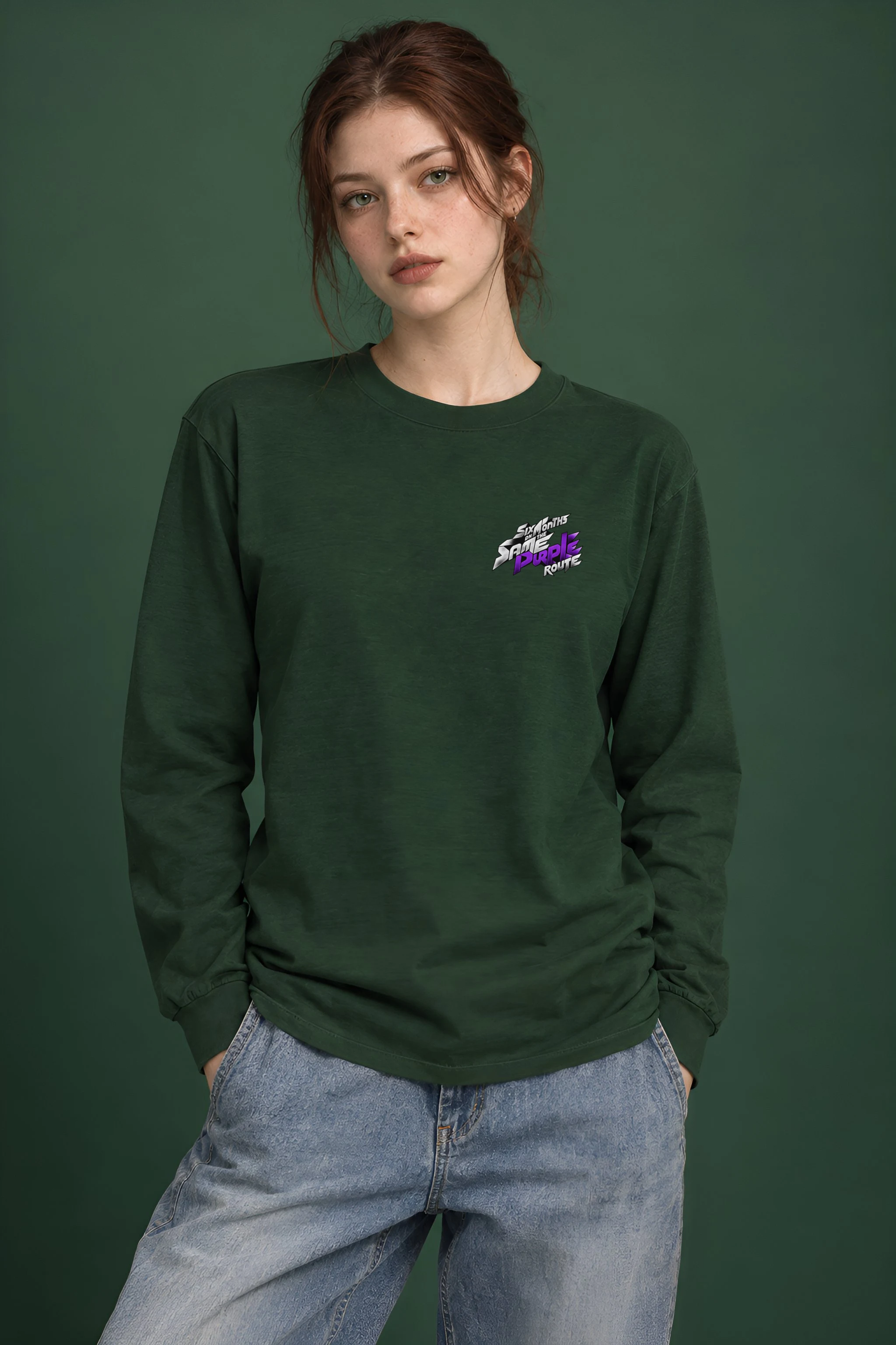 "Six Months on the Same Purple Route" Unisex Longsleeve T-shirt
