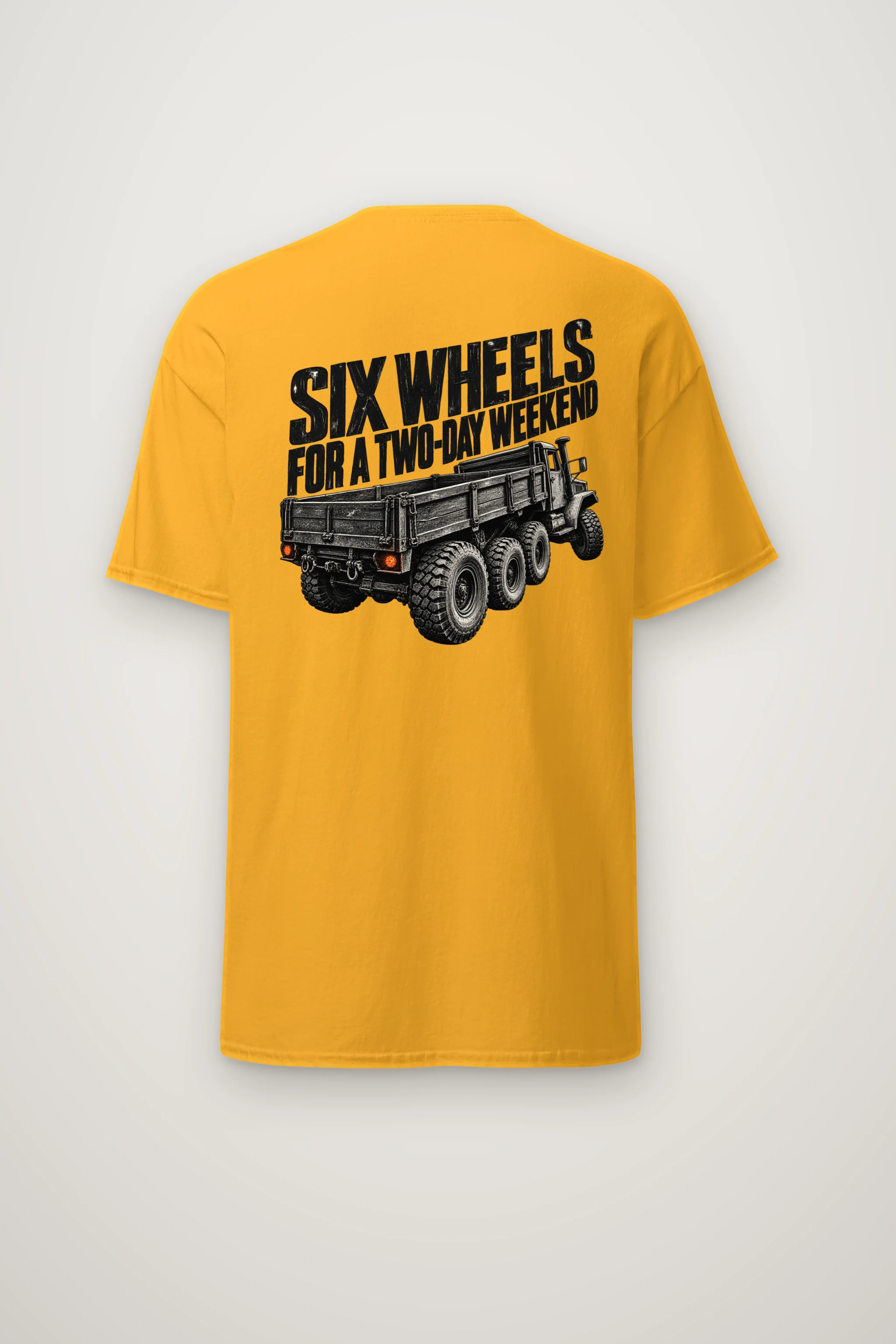 "Six Wheels for a Two-Day Weekend" Heavyweight Unisex Crewneck T-shirt