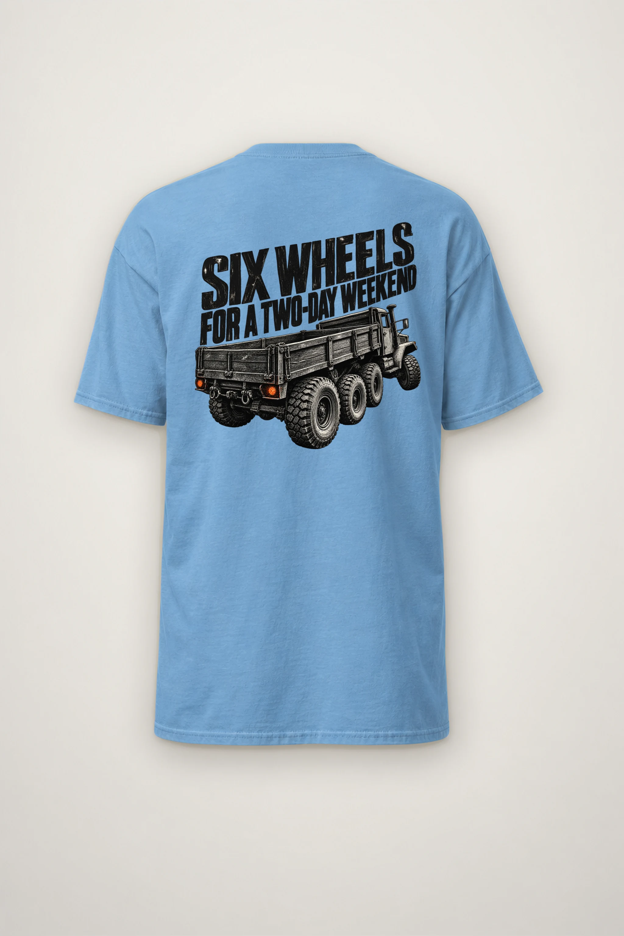 "Six Wheels for a Two-Day Weekend" Heavyweight Unisex Crewneck T-shirt