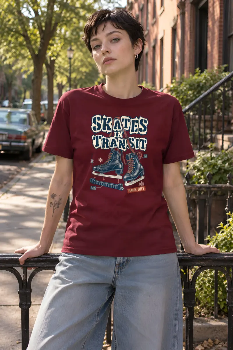 "Skates in Transit" Heavyweight Unisex Crewneck T-shirt