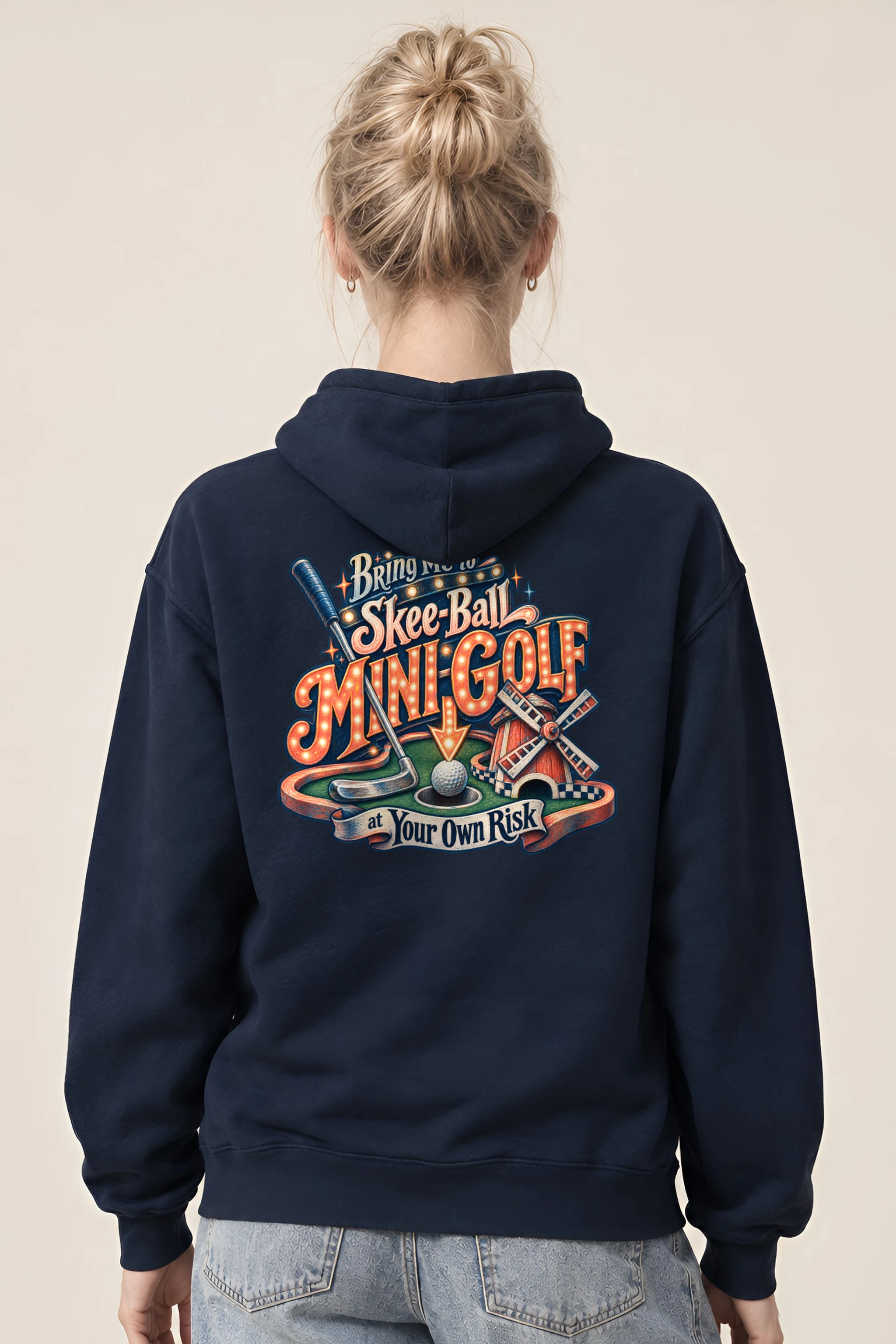 "Skee-Ball Mini-Golf at Your Own Risk" Heavy Blend Unisex Pullover Hoodie