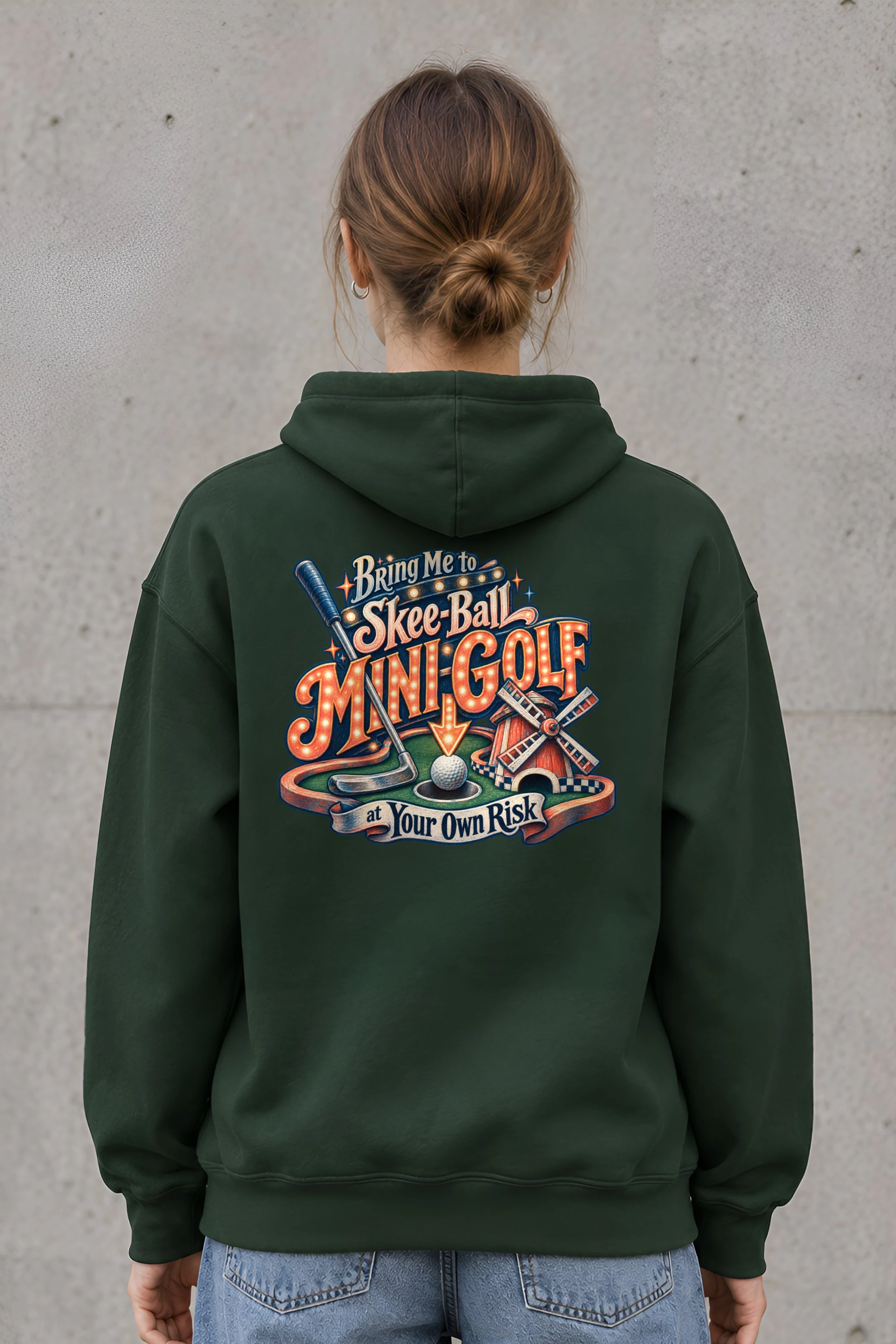 "Skee-Ball Mini-Golf at Your Own Risk" Heavy Blend Unisex Pullover Hoodie