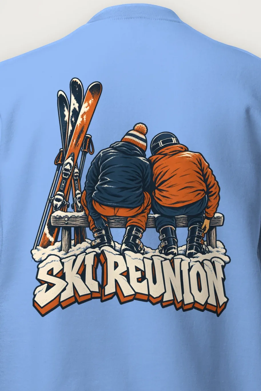 "Ski Reunion" Heavy Blend Unisex Crewneck Sweatshirt - the graphic up close