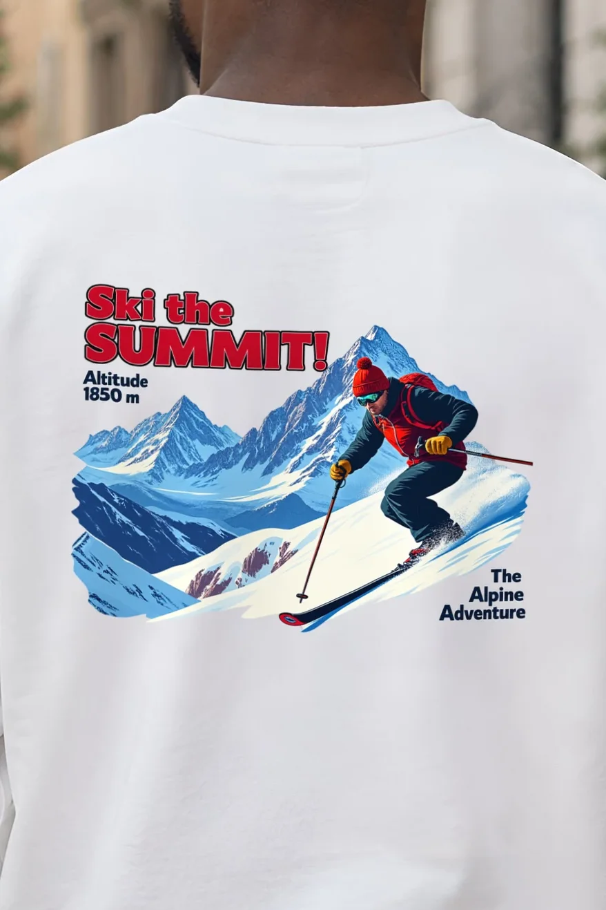 "Ski The Summit" 1 Crewneck Sweatshirt - the graphic up close