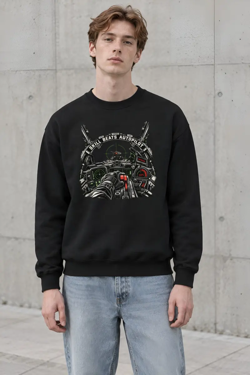 "Skill Beats Autopilot" Heavy Blend Unisex Crewneck Sweatshirt