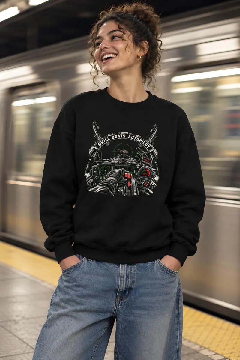 "Skill Beats Autopilot" Heavy Blend Unisex Crewneck Sweatshirt