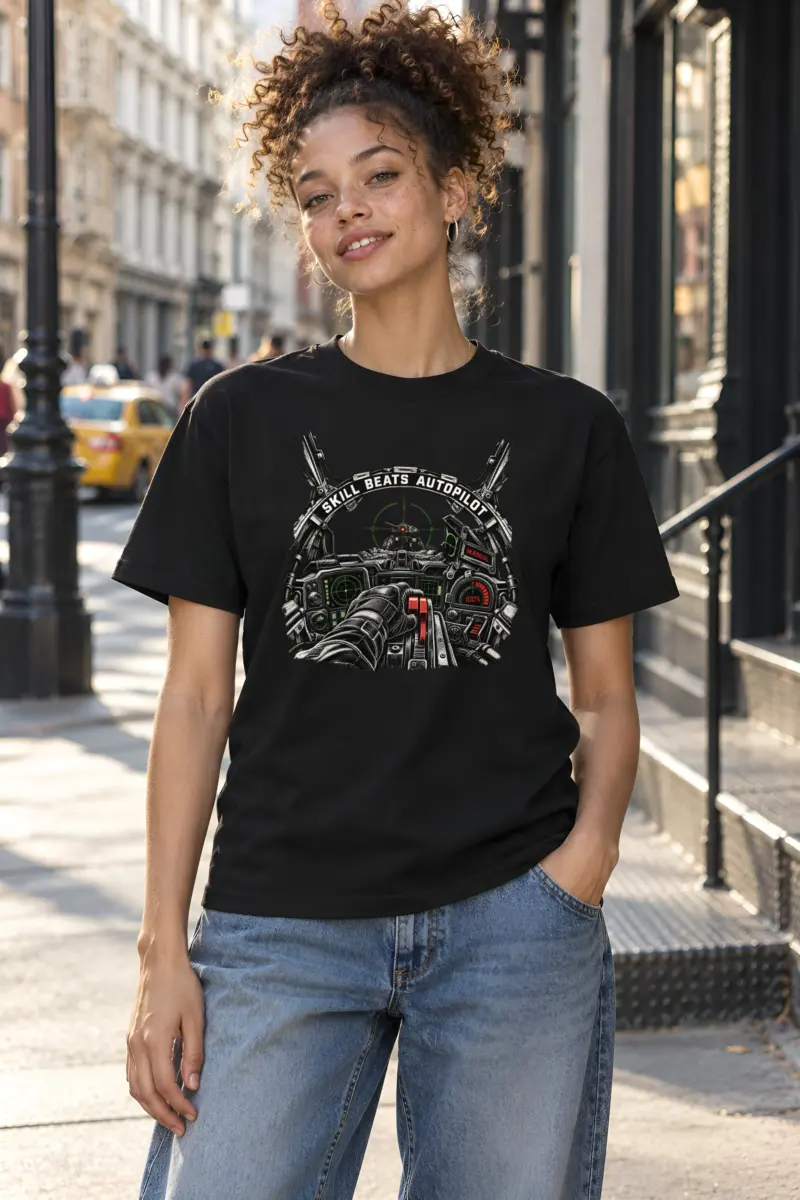 "Skill Beats Autopilot" Heavyweight Unisex Crewneck T-shirt