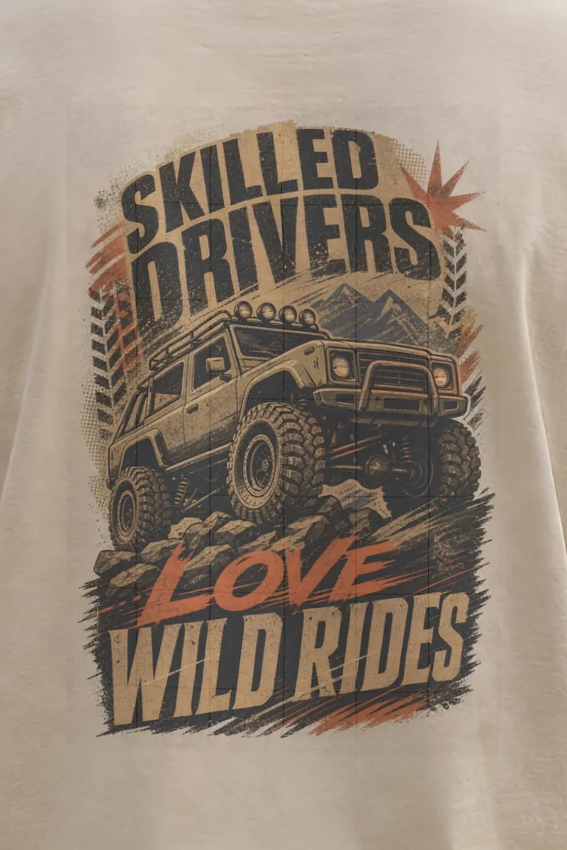 "Skilled Drivers Wild Rides" Unisex Longsleeve T-shirt - the graphic up close