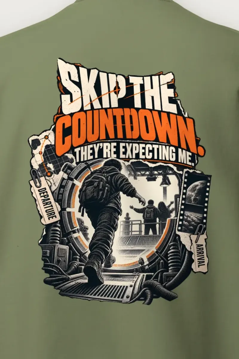 "Skip the Countdown" Heavy Blend Unisex Crewneck Sweatshirt - the graphic up close
