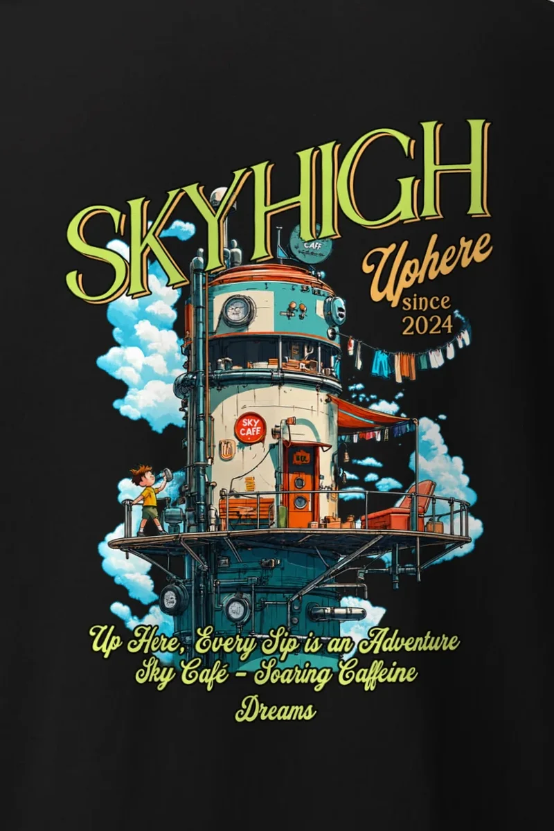 "Sky Cafe Dreams" Heavyweight Unisex Crewneck T-shirt