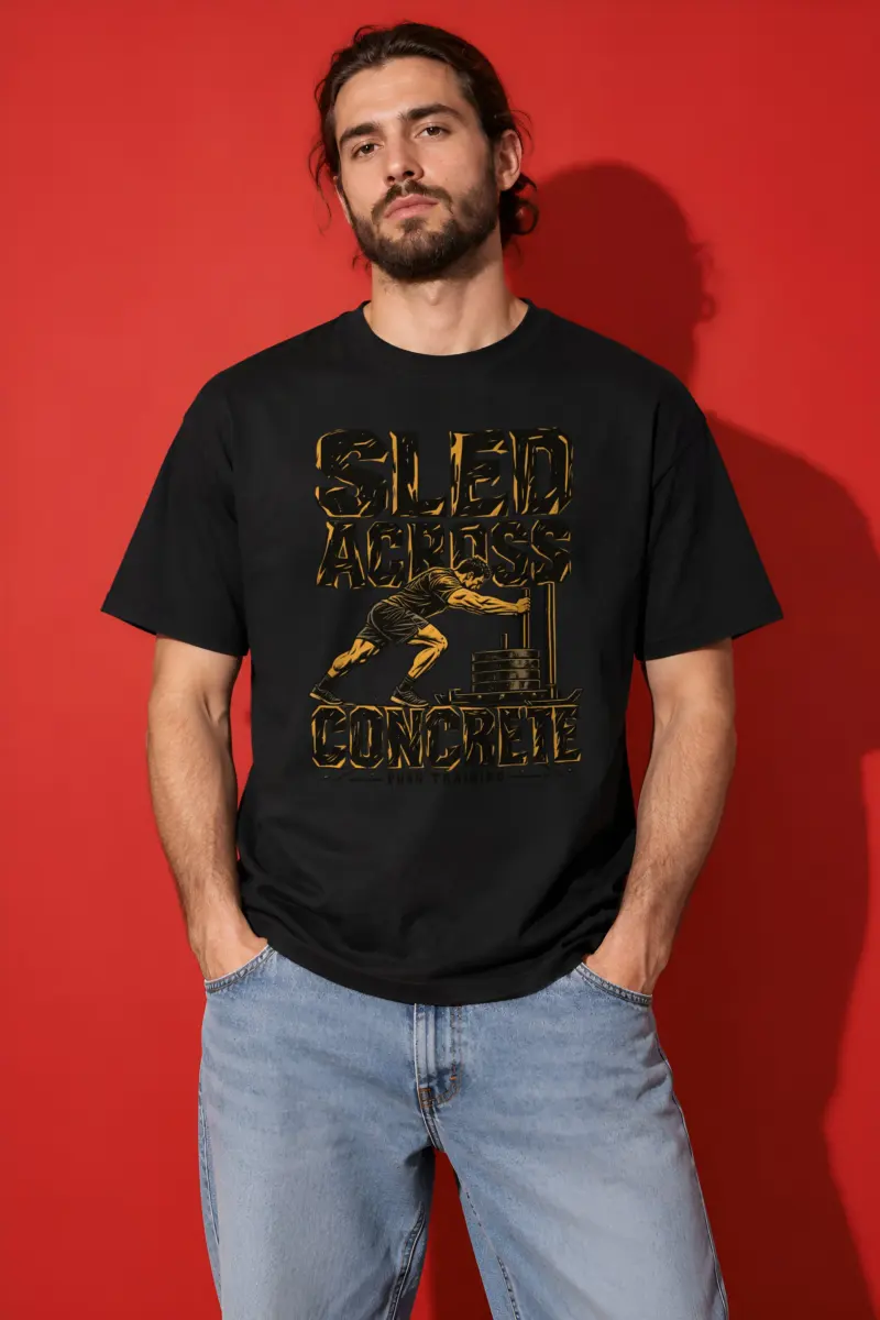 "Sled Across Concrete" Heavyweight Unisex Crewneck T-shirt