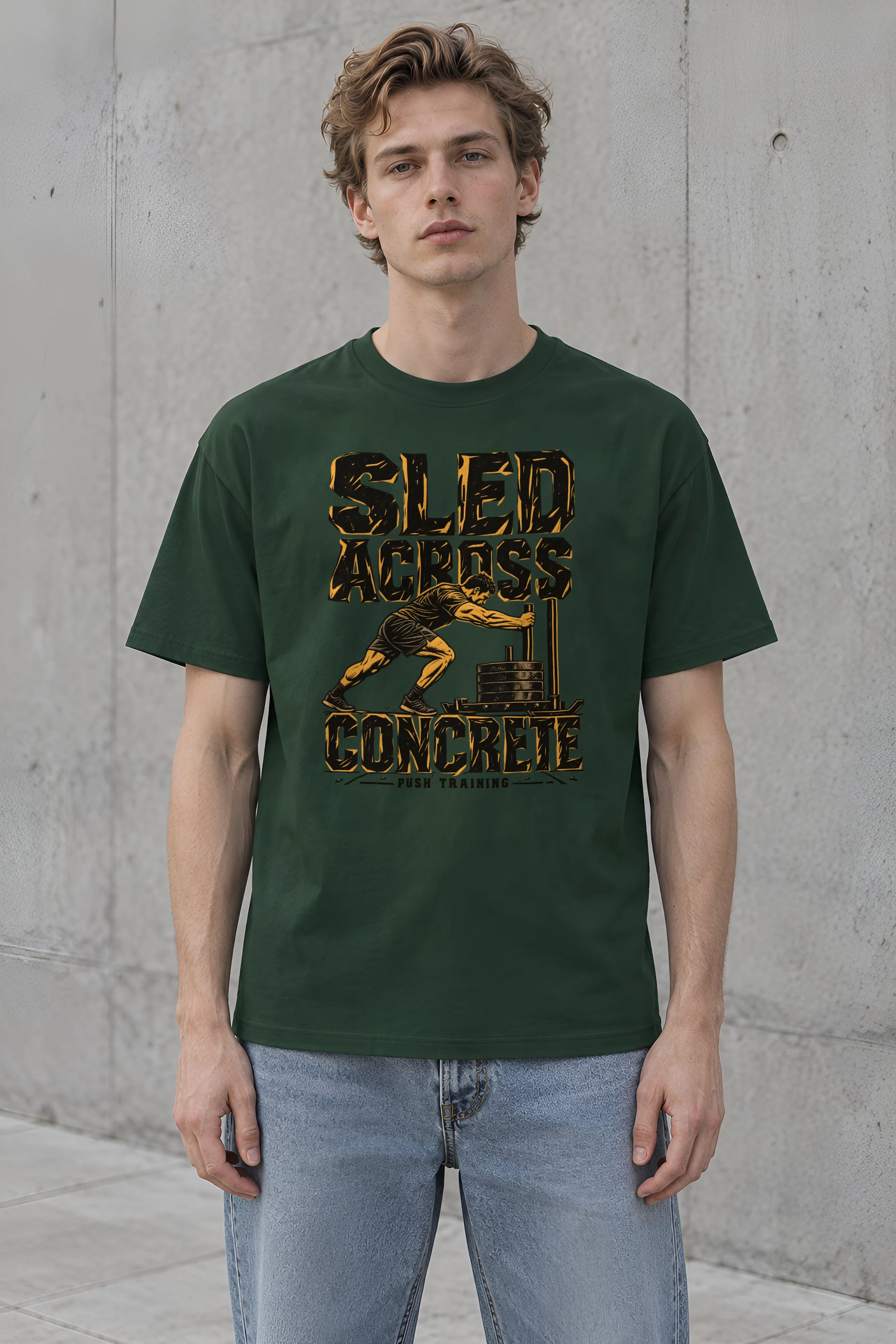 "Sled Across Concrete" Heavyweight Unisex Crewneck T-shirt