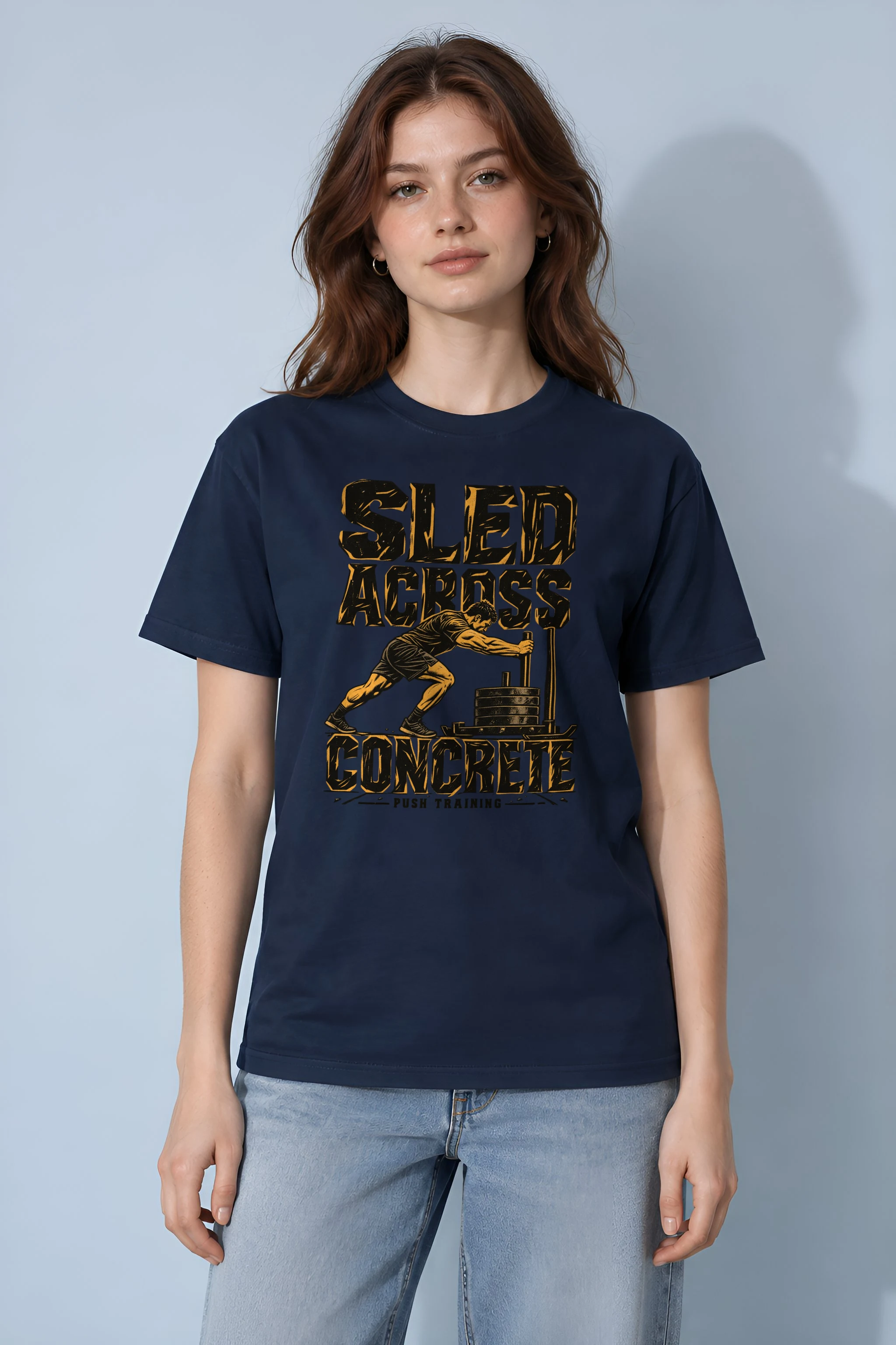 "Sled Across Concrete" Heavyweight Unisex Crewneck T-shirt