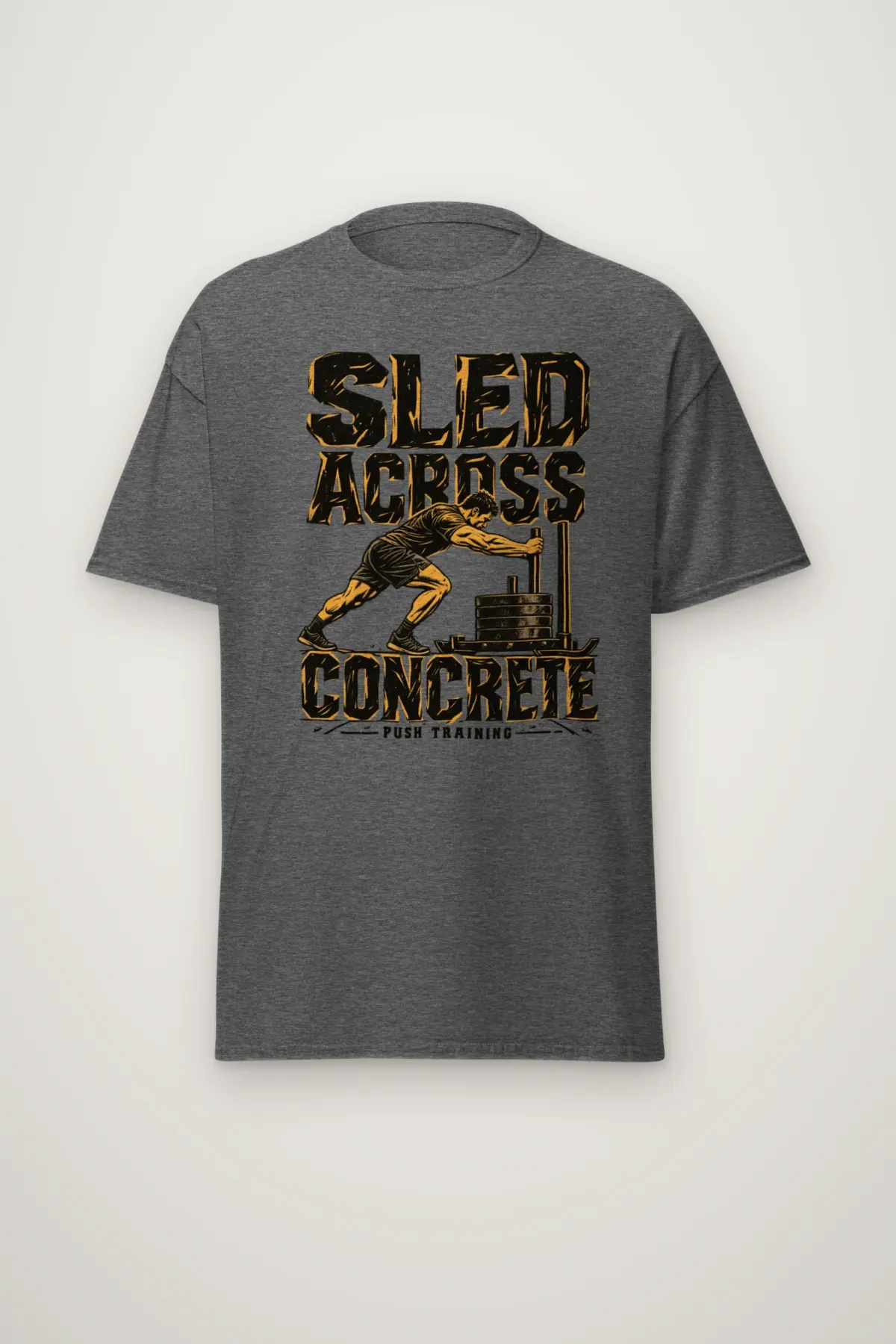 "Sled Across Concrete" Heavyweight Unisex Crewneck T-shirt